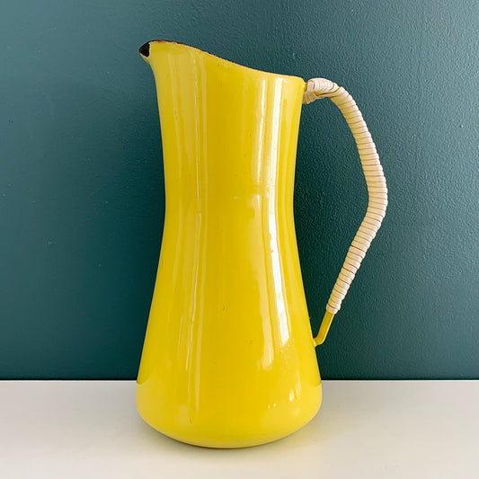 Dansk Designs Yellow Enamel Pitcher Jug Carafe 18cm 1960s Danish Jens Harald Quistgaard