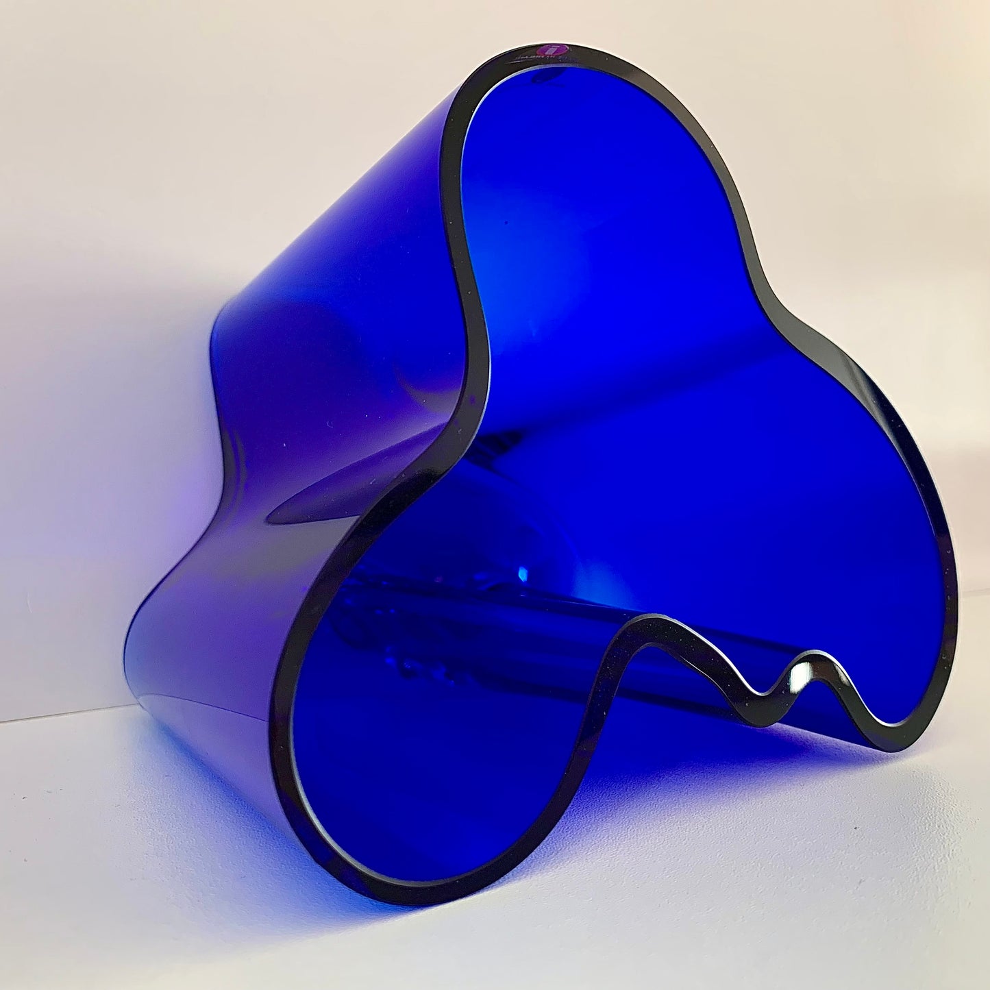 Vintage Iittala Alvar Aalto Savoy Blue Glass Vase Limited Edition 120mm