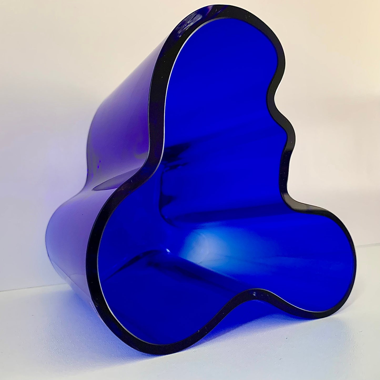 Vintage Iittala Alvar Aalto Savoy Blue Glass Vase Limited Edition 120mm