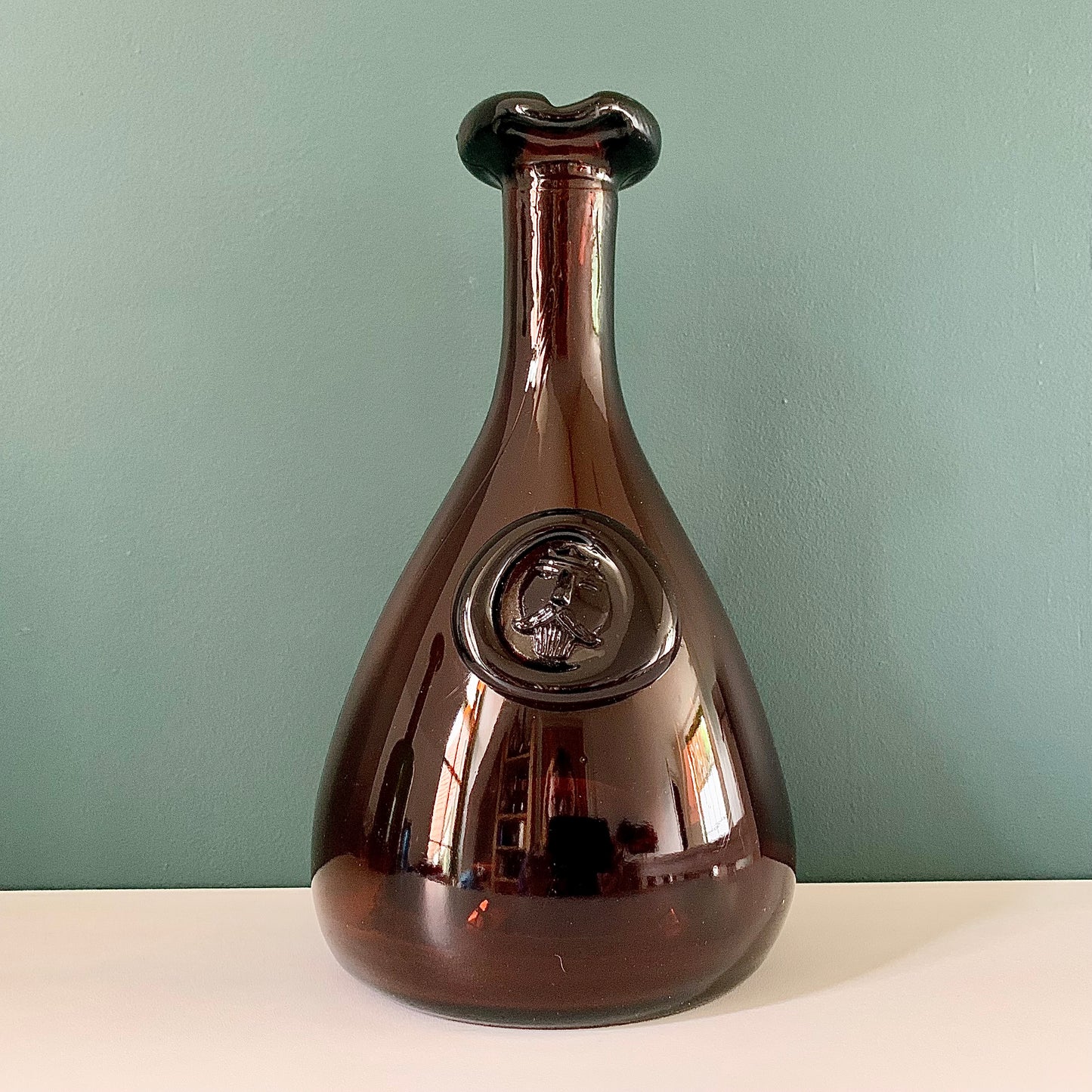 Holmegaard Amber Brown Glass Viking Decanter Carafe Bottle