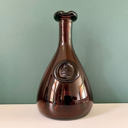 Holmegaard Amber Brown Glass Viking Decanter Carafe Bottle