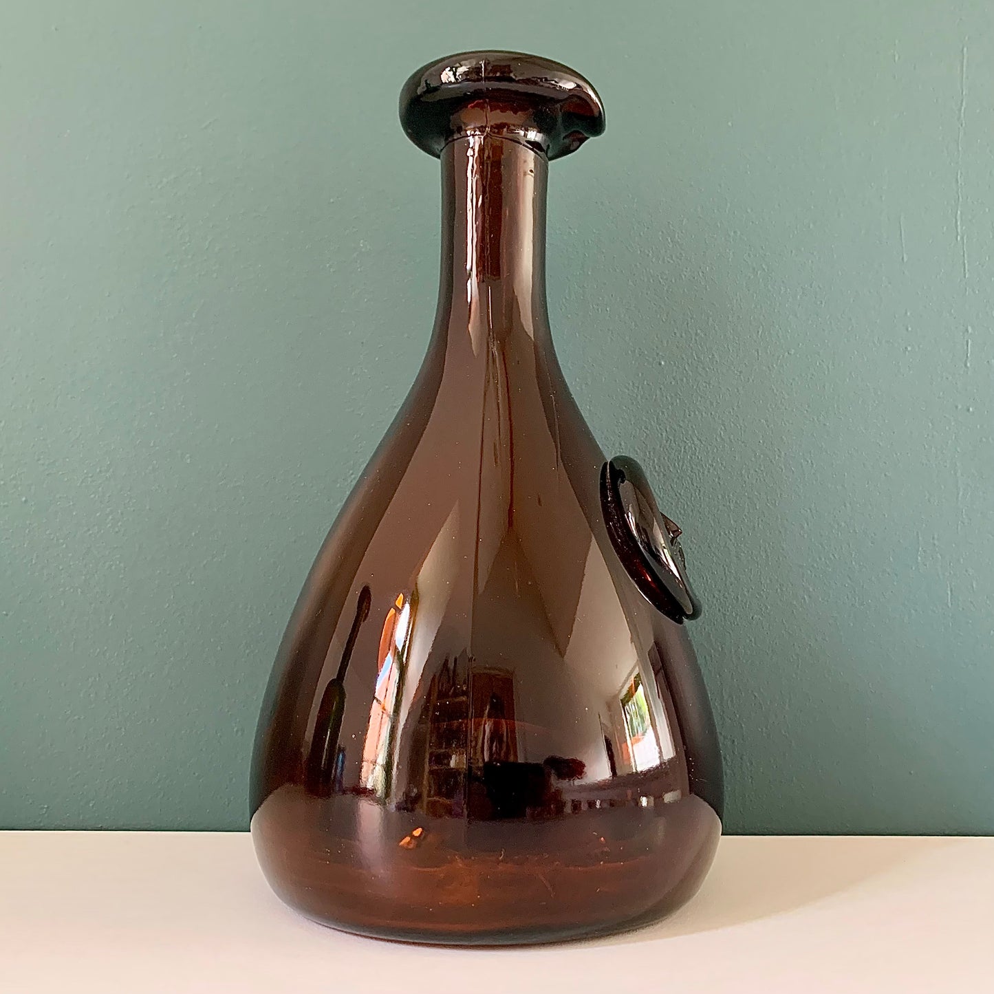Holmegaard Amber Brown Glass Viking Decanter Carafe Bottle