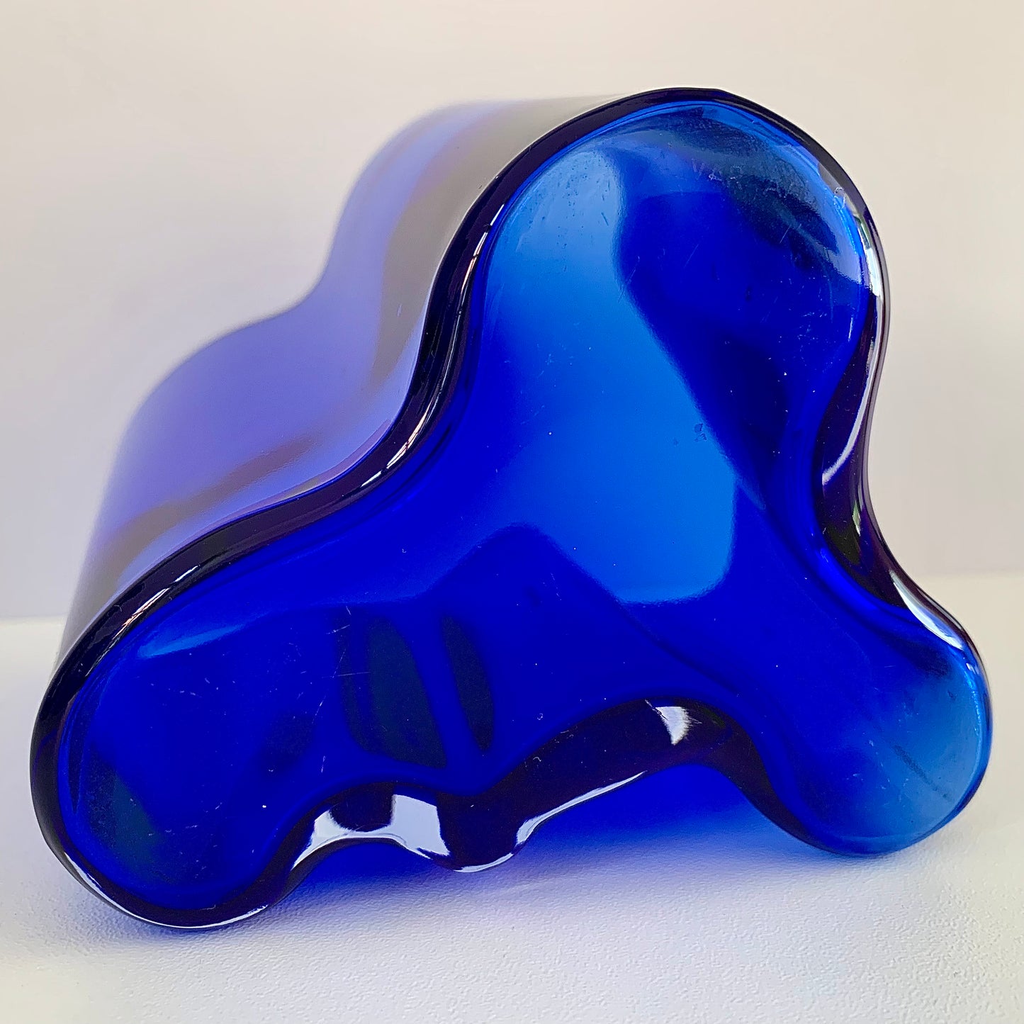 Vintage Iittala Alvar Aalto Savoy Blue Glass Vase Limited 98mm