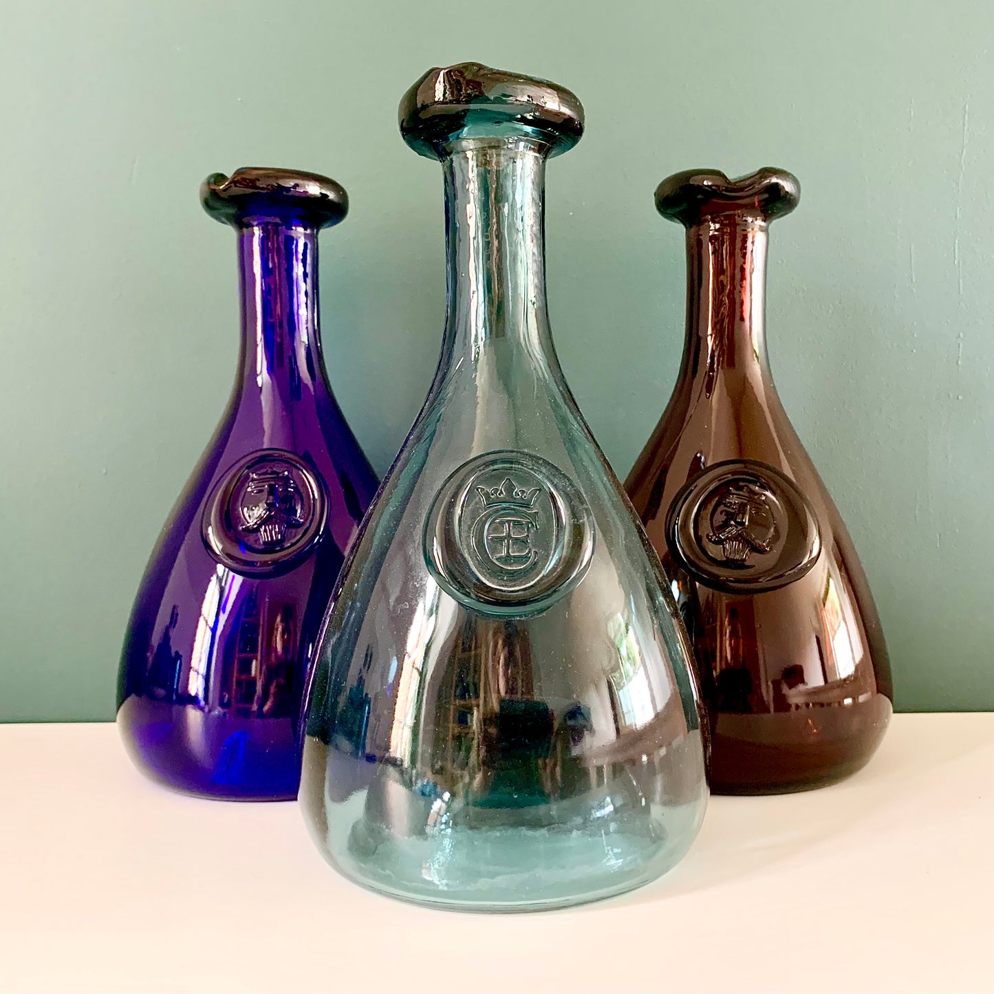 Holmegaard Amber Brown Glass Viking Decanter Carafe Bottle