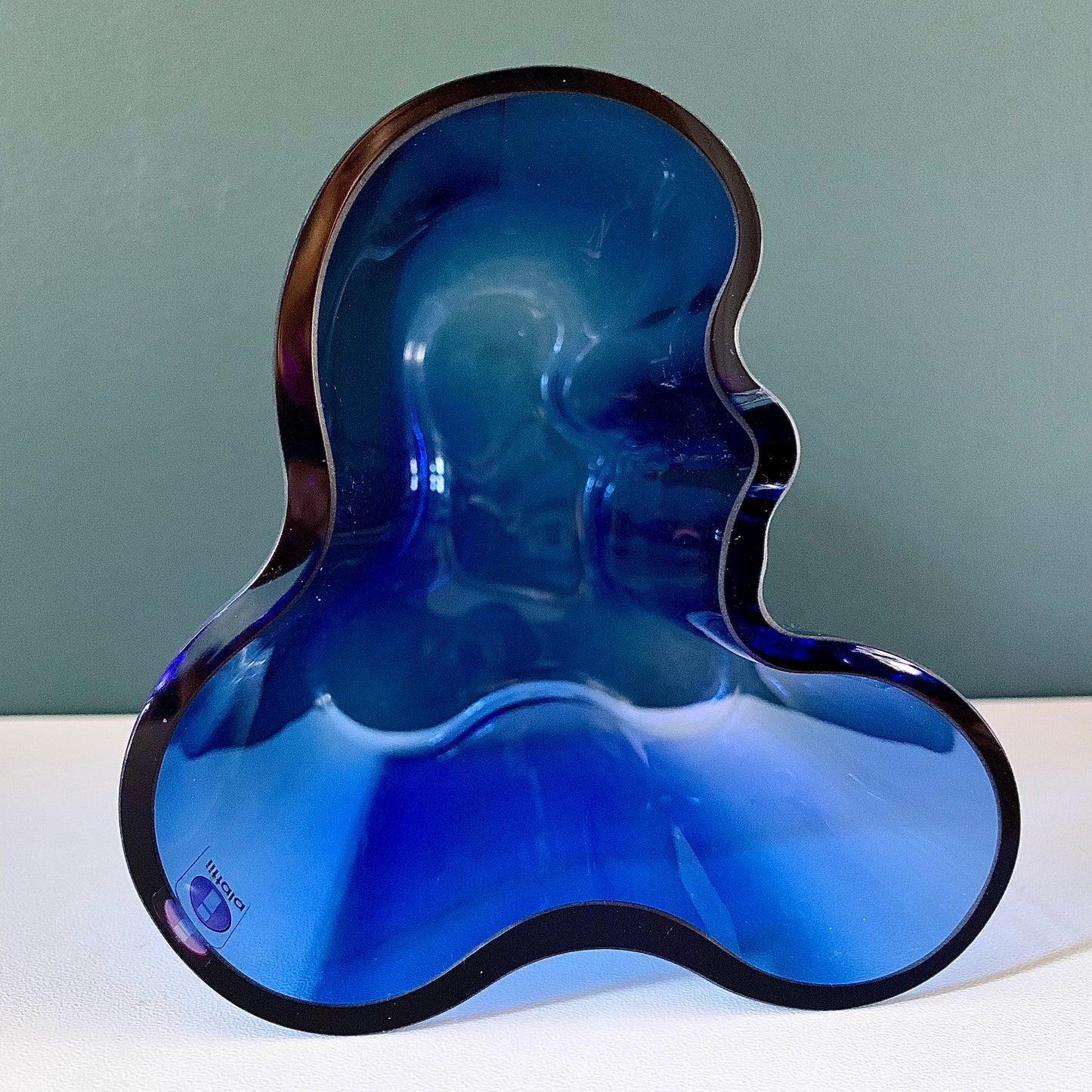 Boxed Vintage Iittala Alvar Aalto Savoy Ultramarine Blue Glass Vase 98mm