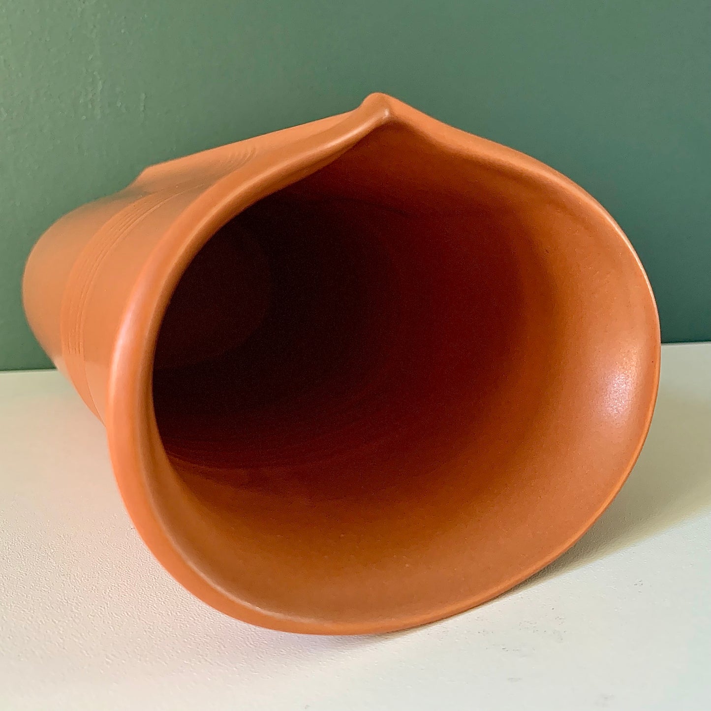 Soholm Pottery Terracotta Orange Danish Vase Vintage Retro Scandinavian