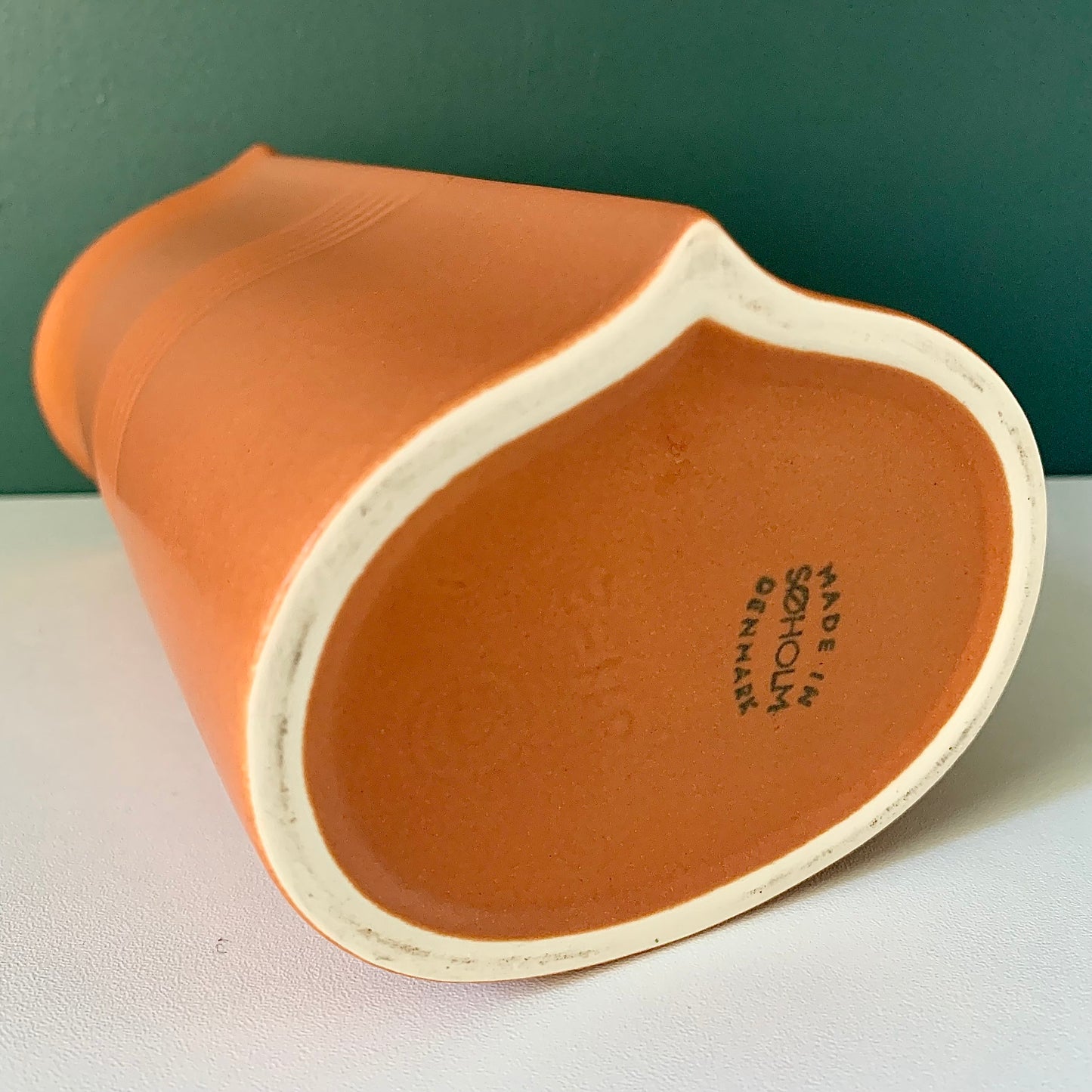 Soholm Pottery Terracotta Orange Danish Vase Vintage Retro Scandinavian