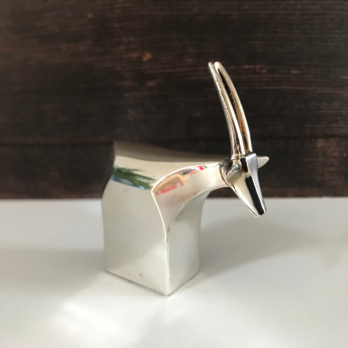 Dansk Silver Boxed Antelope Gazelle Paperweight Danish Designs Office Work Job Presents Retro