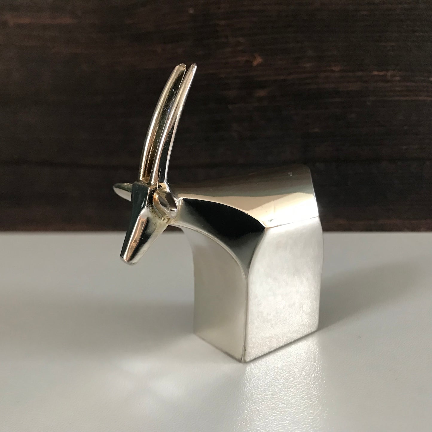 Dansk Silver Boxed Antelope Gazelle Paperweight Danish Designs Office Work Job Presents Retro