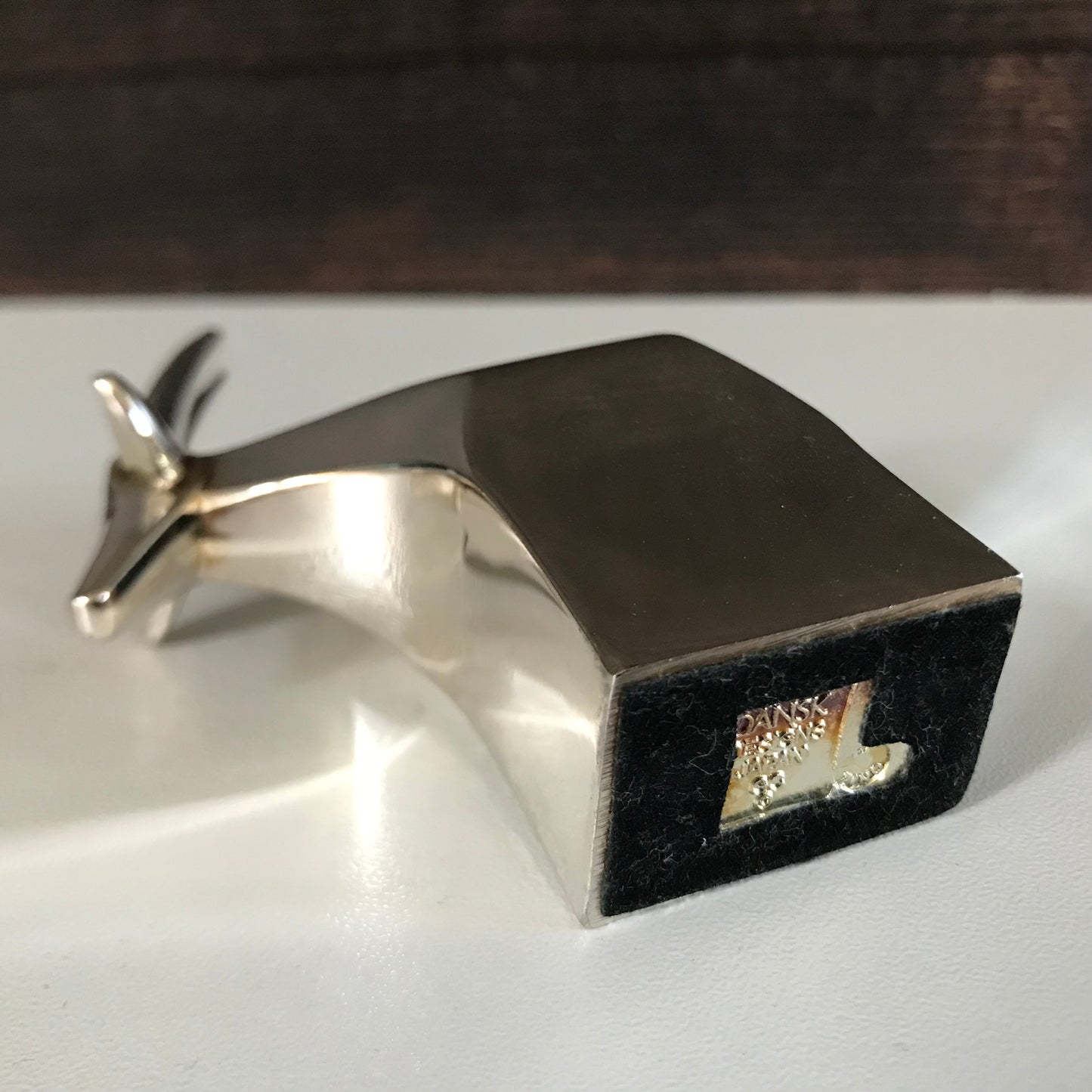 Dansk Silver Boxed Antelope Gazelle Paperweight Danish Designs Office Work Job Presents Retro