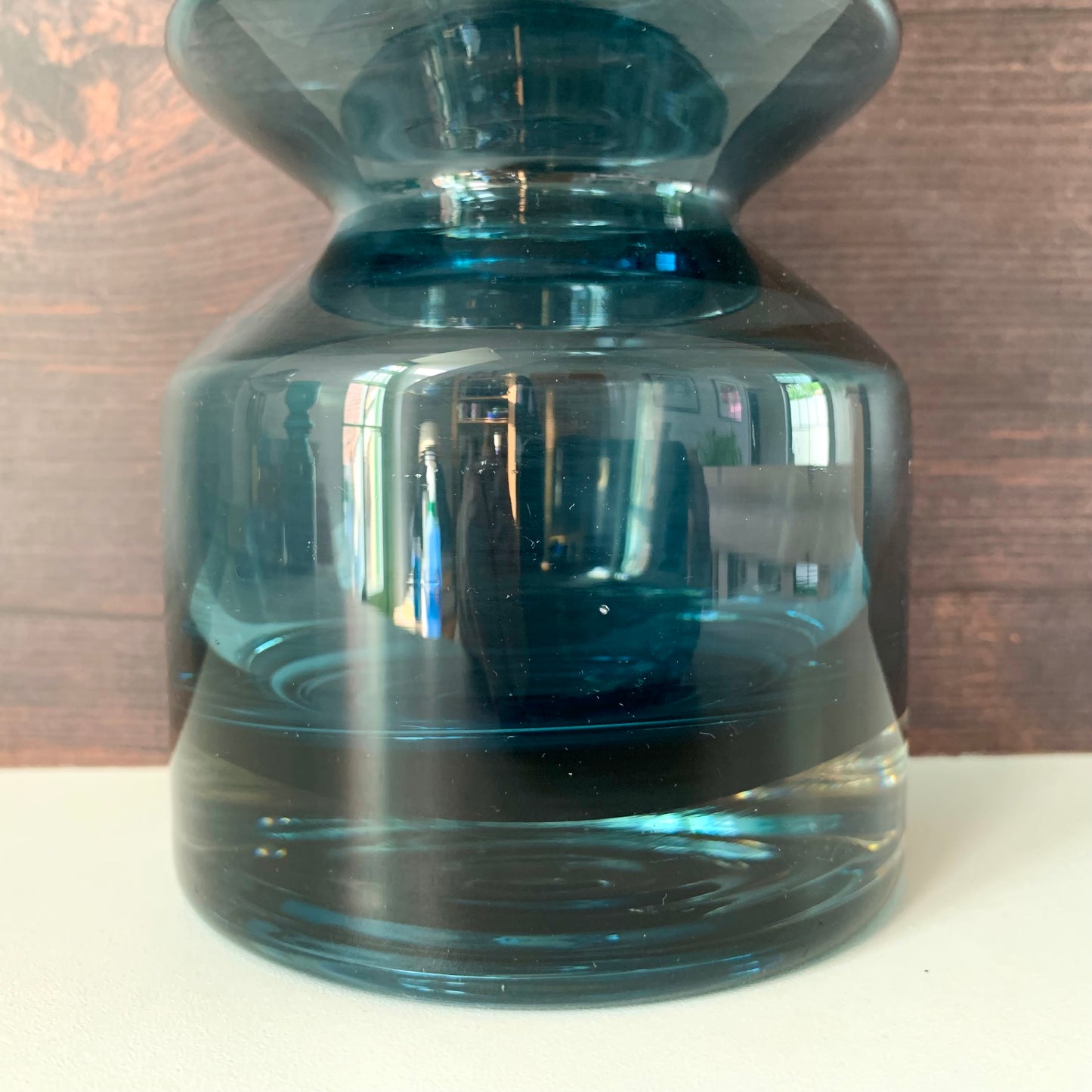 RARE Riihimaki Steel Blue Glass Vase Tamara Aladin 1472 - Large Size