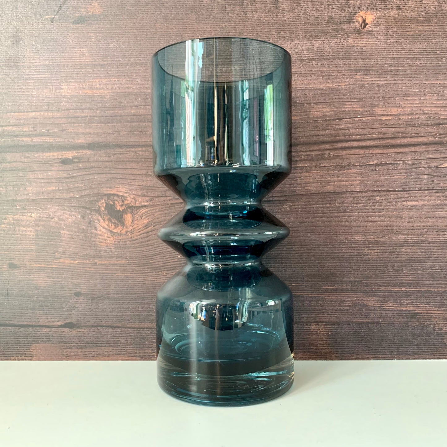 RARE Riihimaki Steel Blue Glass Vase Tamara Aladin 1472 - Large Size