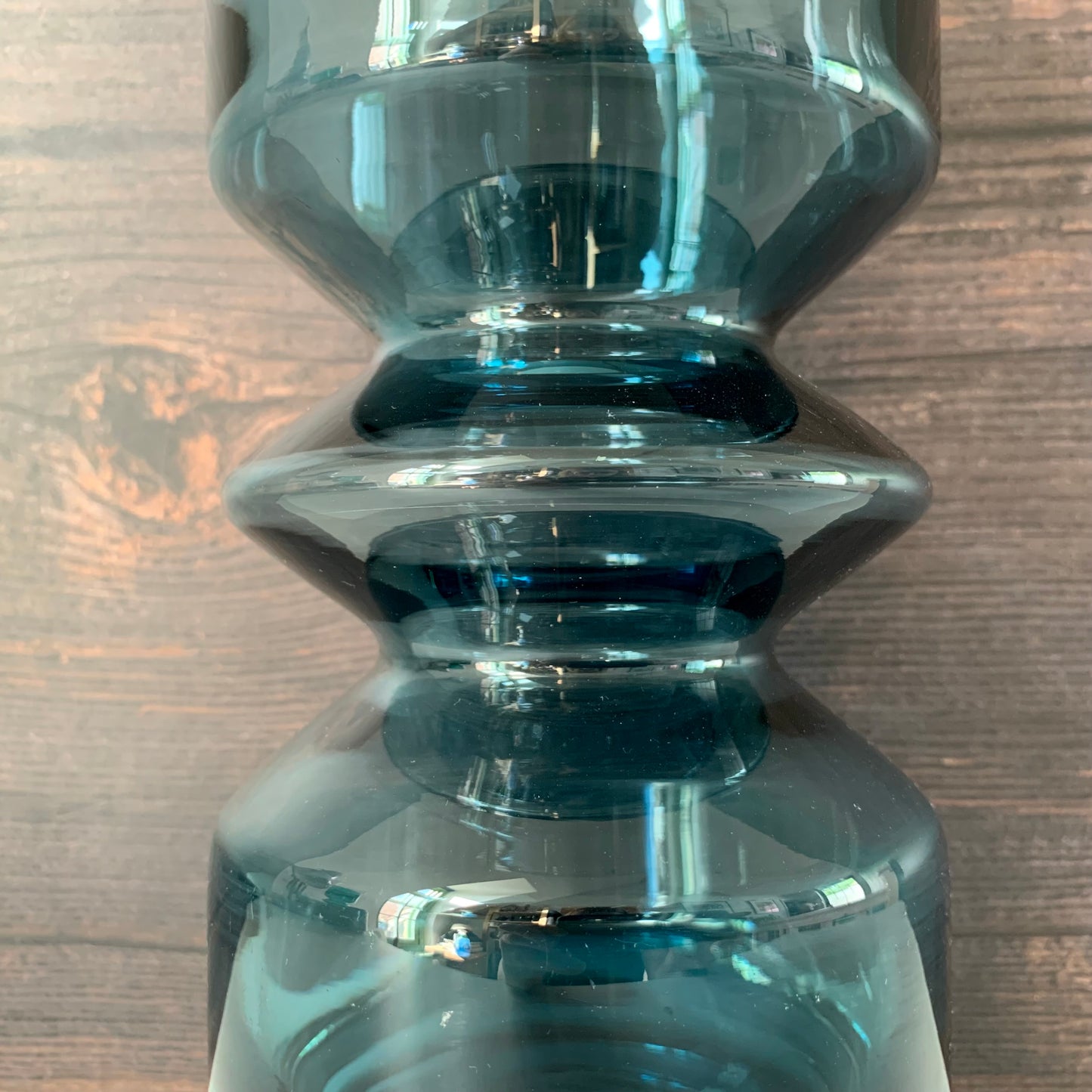 RARE Riihimaki Steel Blue Glass Vase Tamara Aladin 1472 - Large Size