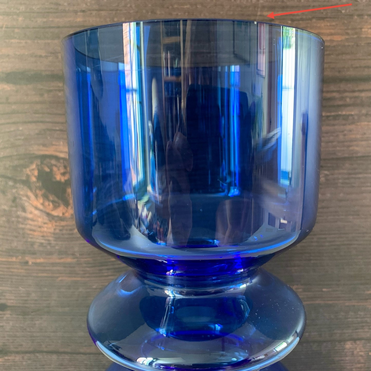 Riihimaki Blue Glass Vase Tamara Aladin 1472 Vintage 1960s 1970s Scandinavian Finnish Retro