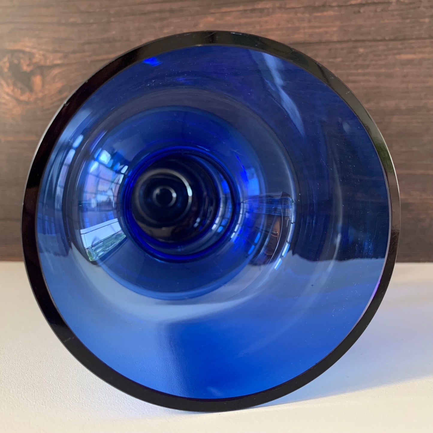 Riihimaki Blue Glass Vase Tamara Aladin 1472 Vintage 1960s 1970s Scandinavian Finnish Retro