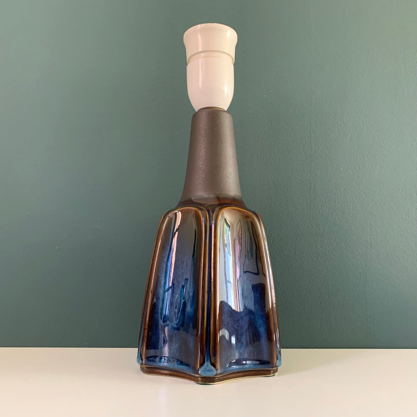 Soholm Pottery Danish Blue Ceramic Table Lamp 1960s 1970s 1031
