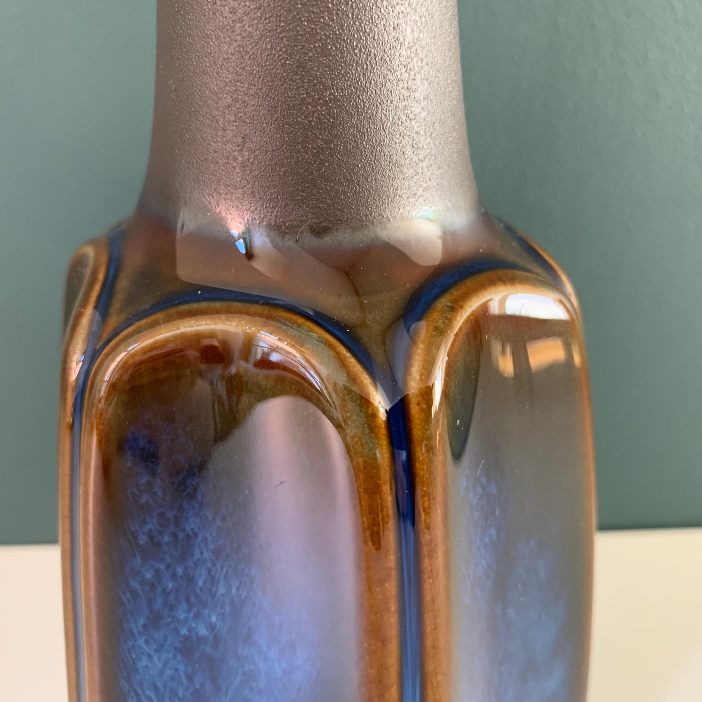 Soholm Pottery Danish Blue Ceramic Table Lamp 1960s 1970s 1031