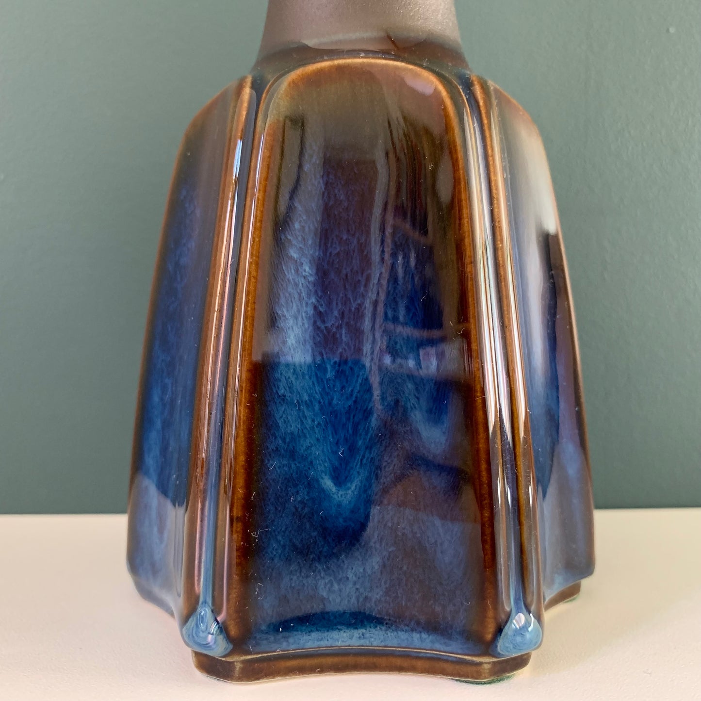 Soholm Pottery Danish Blue Ceramic Table Lamp 1960s 1970s 1031