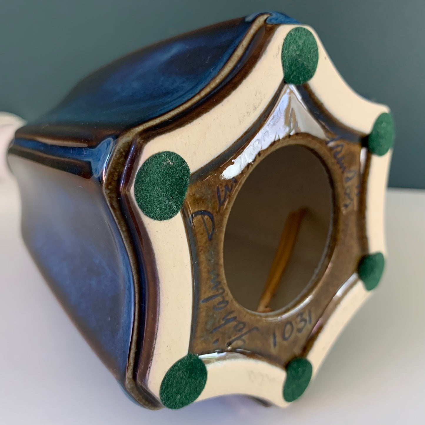 Soholm Pottery Danish Blue Ceramic Table Lamp 1960s 1970s 1031