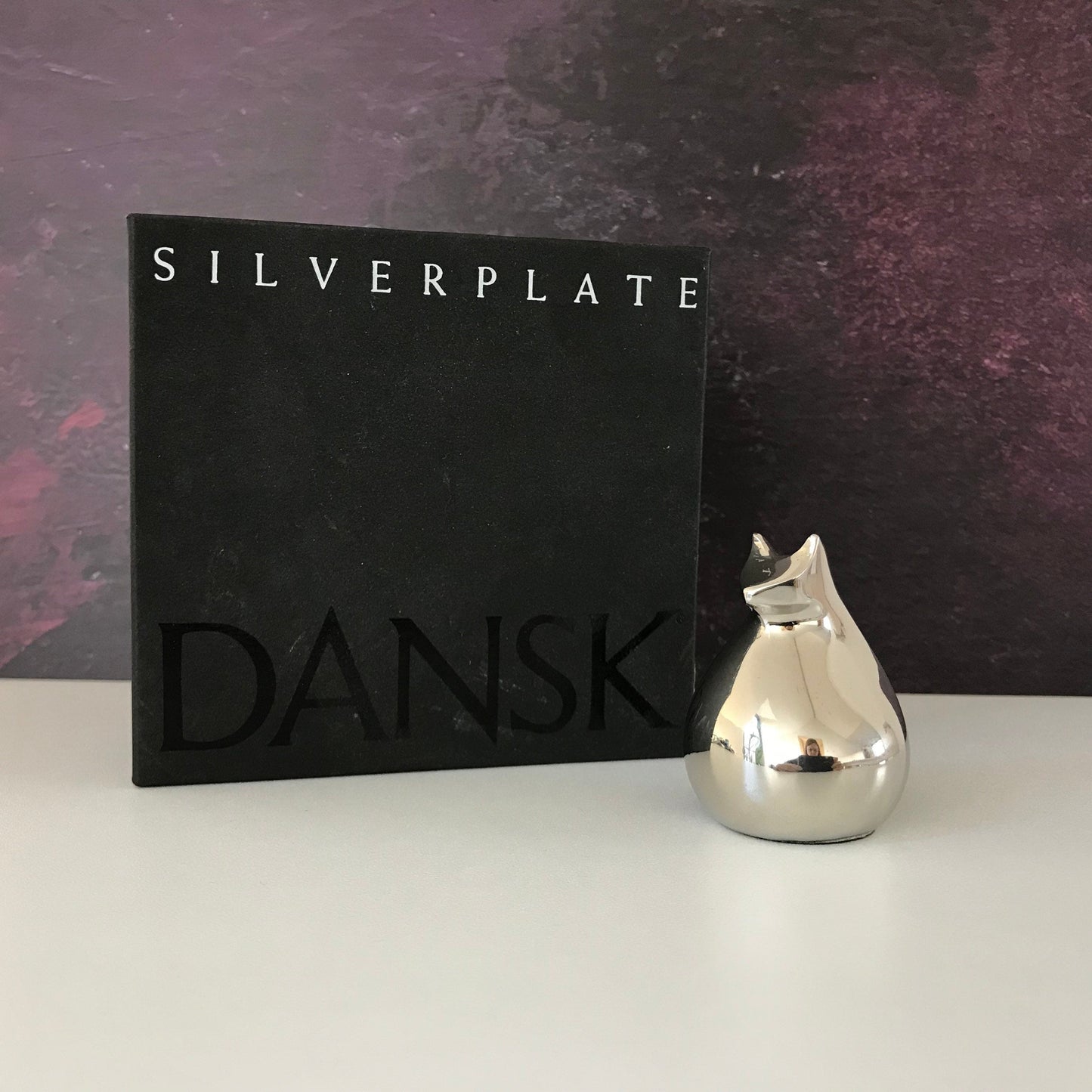 Dansk Designs Cat Boxed Silver Paperweight Scandinavian Swedish Design Retro Vintage