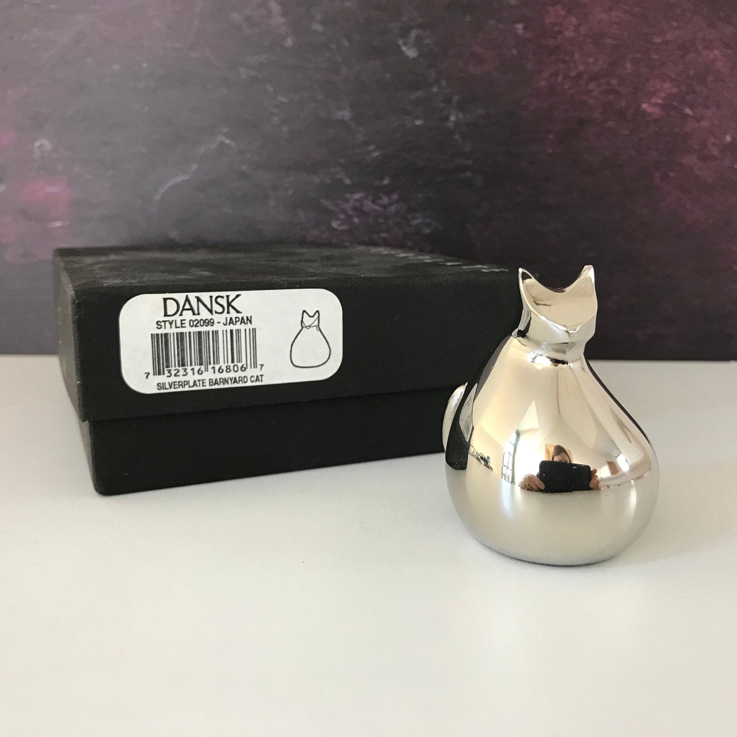 Dansk Designs Cat Boxed Silver Paperweight Scandinavian Swedish Design Retro Vintage