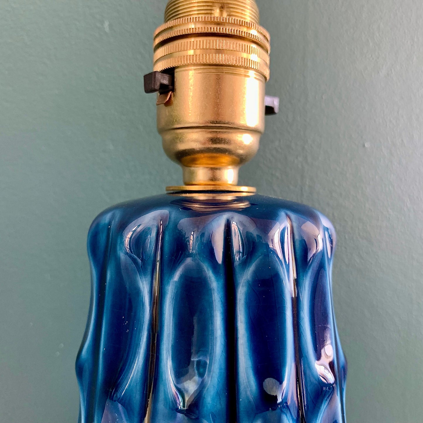 Soholm Danish Petrol Blue Table Lamp Vintage 1970s Retro Scandi Light