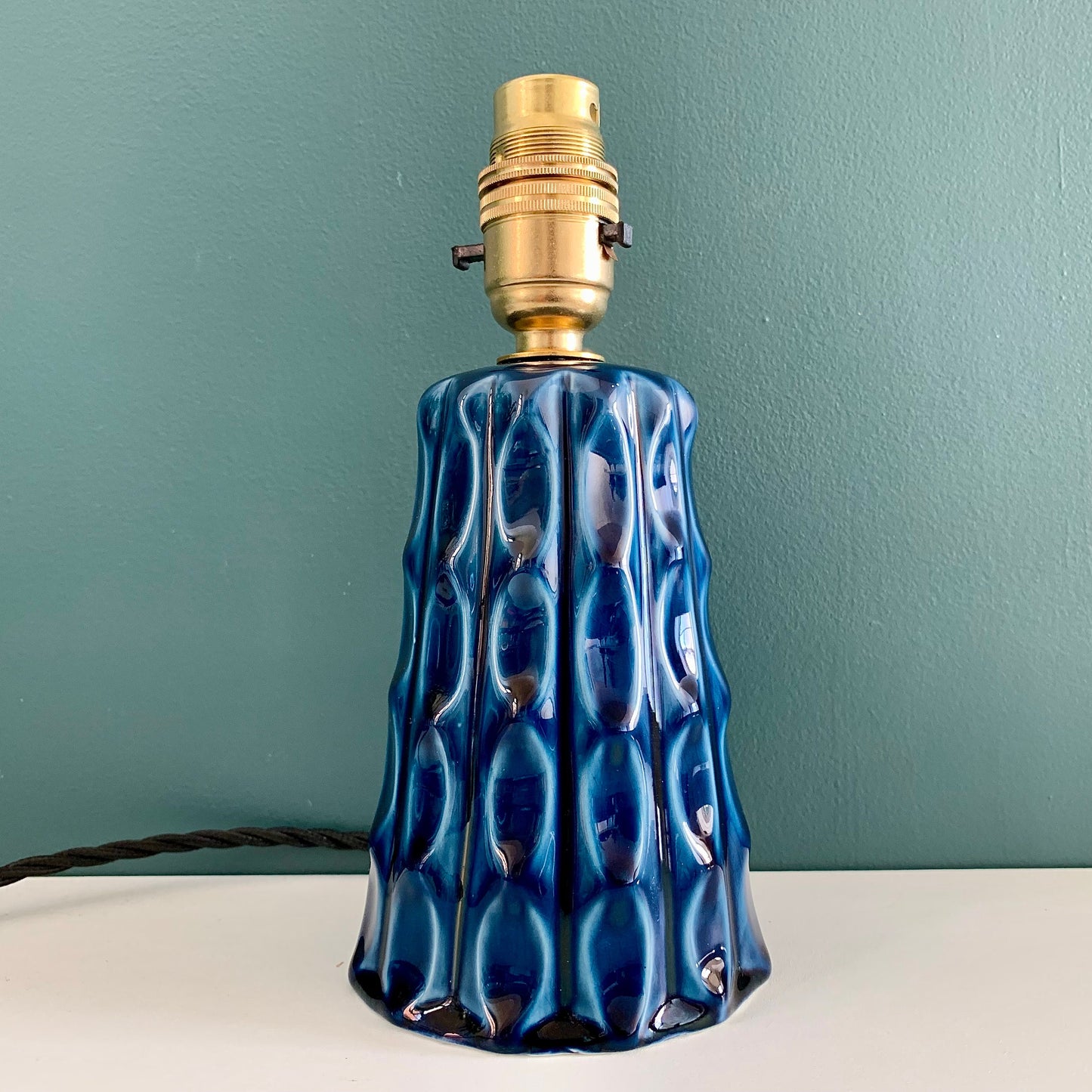 Soholm Danish Petrol Blue Table Lamp Vintage 1970s Retro Scandi Light