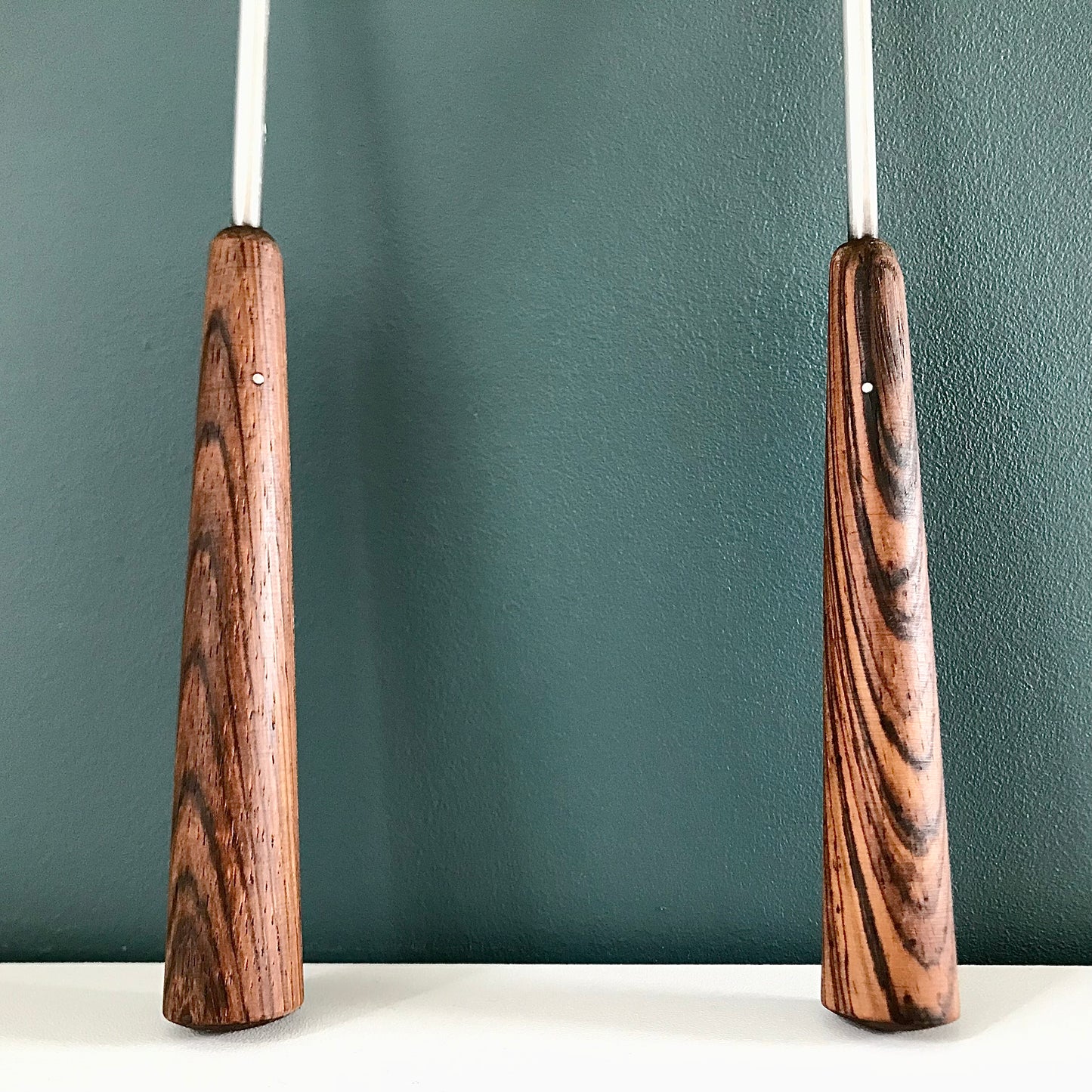 Danish Silver Teak Wood Serving Utensils Scandinavian Design Scandi Style Vintage Gifts Present