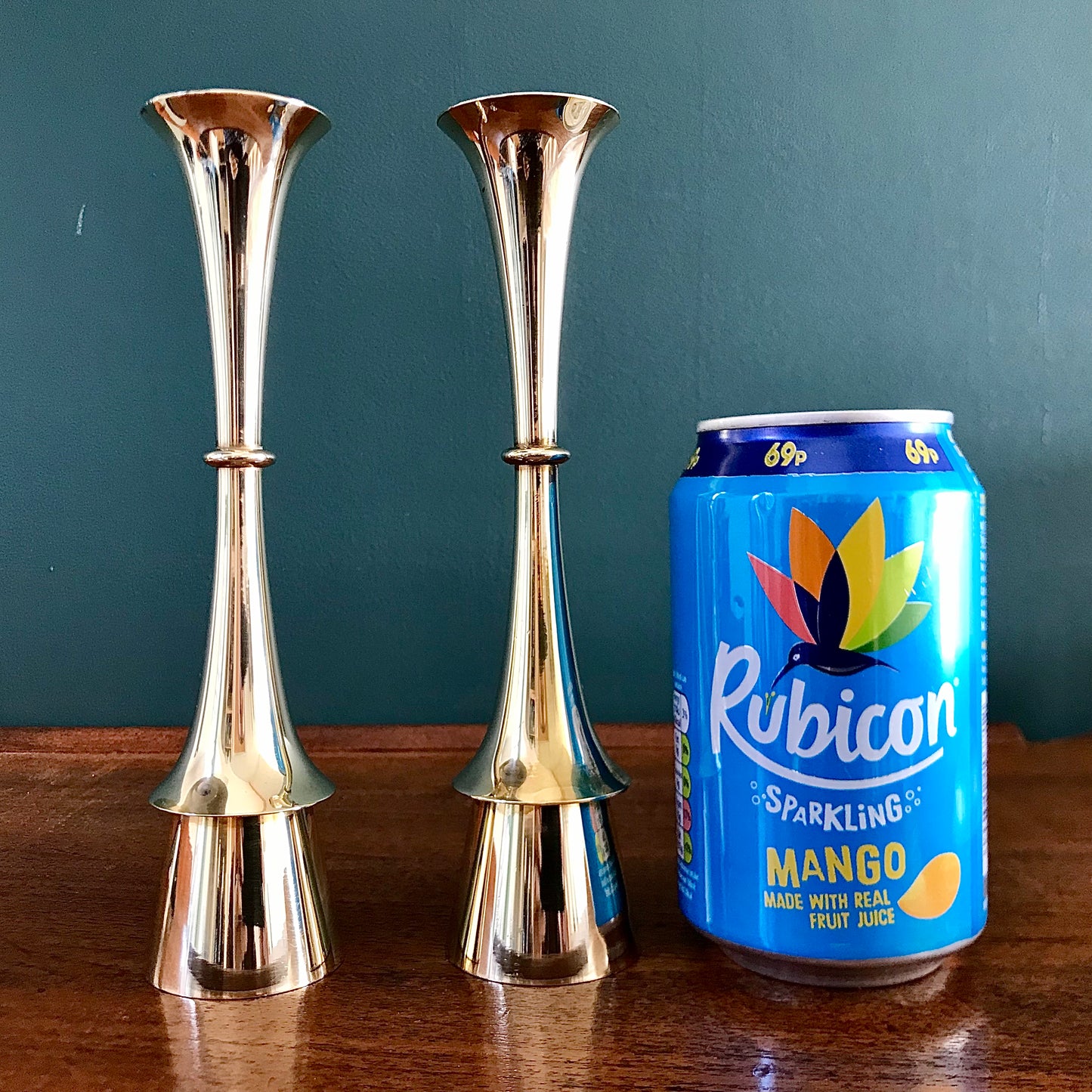Vintage Danish Brass Candle Sticks Holder Quistgaard Retro 1950s 1960s Scandinavian