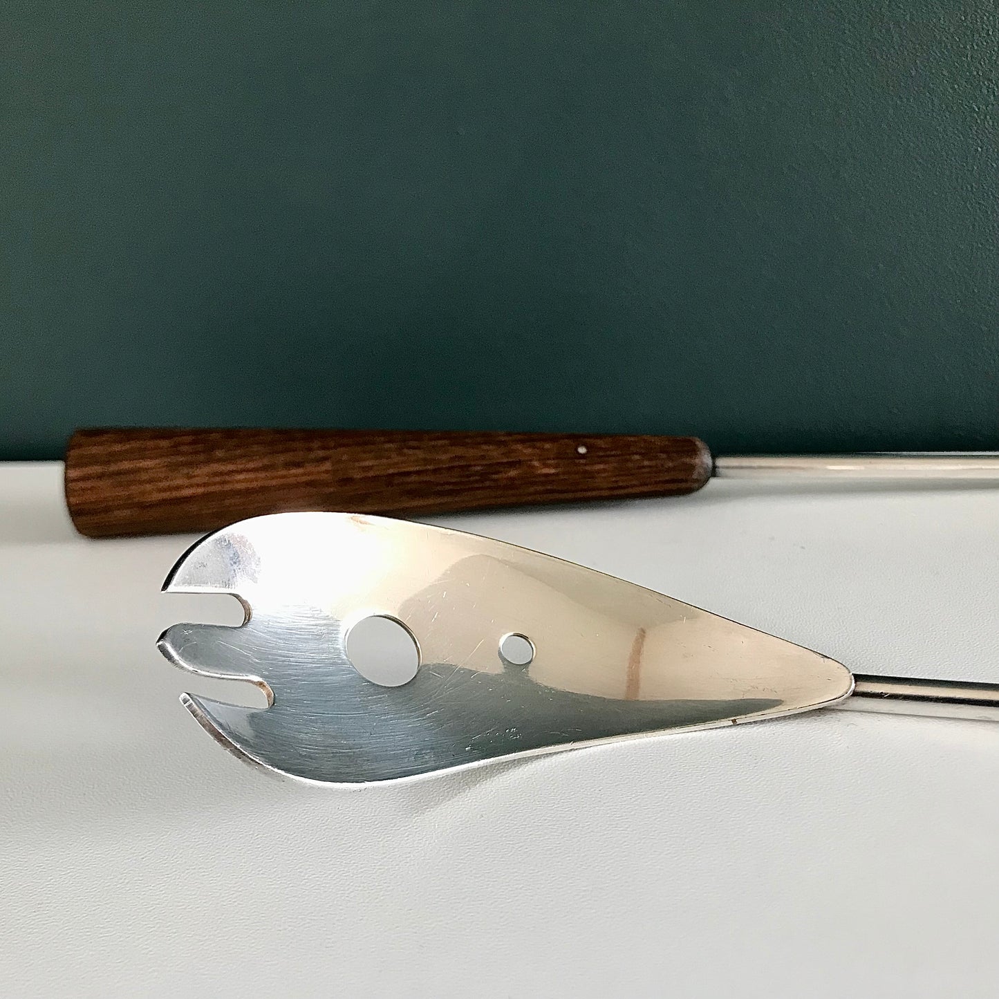Danish Silver Teak Wood Serving Utensils Scandinavian Design Scandi Style Vintage Gifts Present