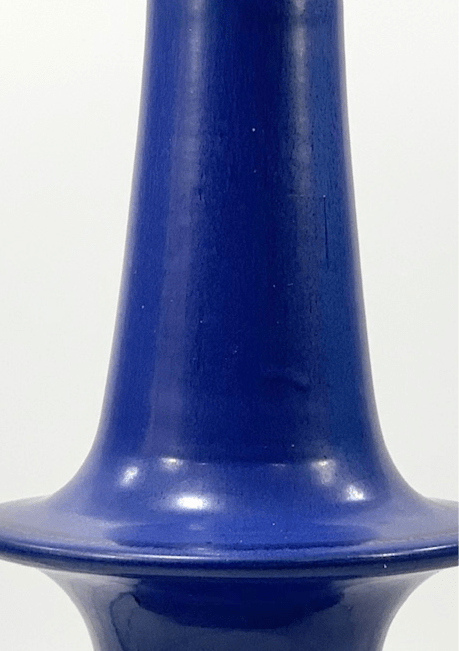Danish Haresfur Pottery Blue UFO Table Lamp Palshus Ceramic Vintage Scandinavian Lighting Retro Atomic Era Design - Scandiwegians