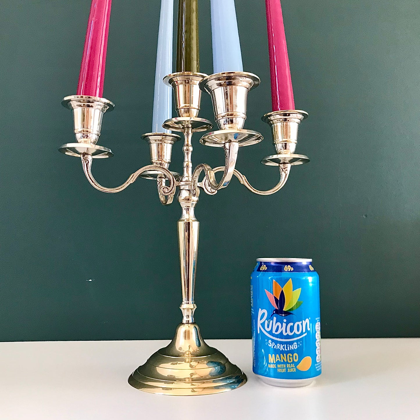 Vintage Danish Silver Candle Stick Candleabra Modernist 1950s 1960s