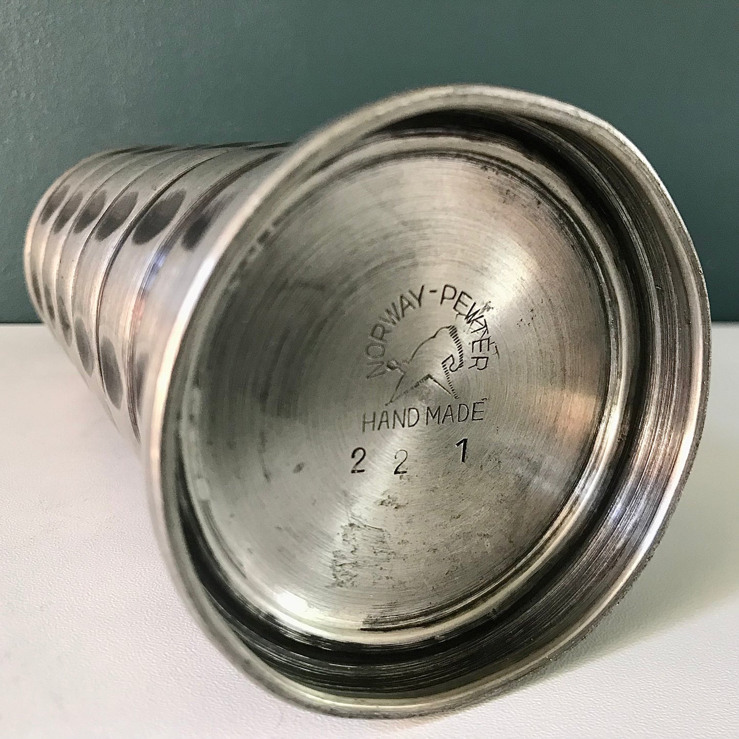 Vintage Norwegian Norway Pewter Vase Bud Stem 1950s 1960s