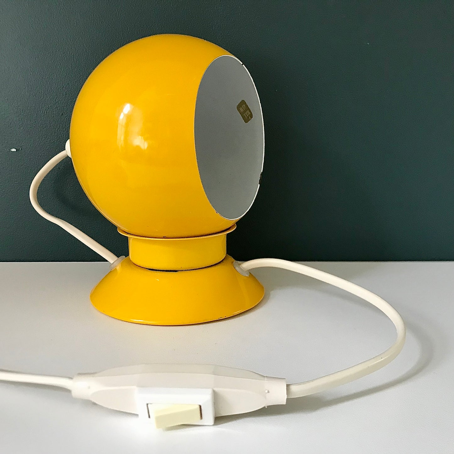 Danish Frandsen Yellow Ball Table Lamp 1970s Retro Light Atomic Era