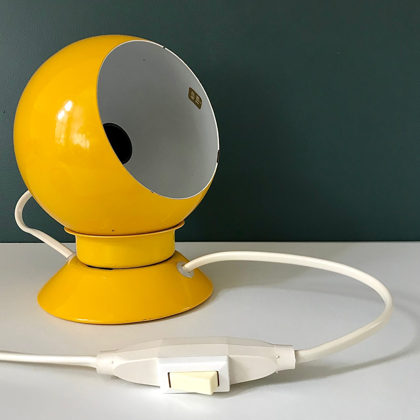 Danish Frandsen Yellow Ball Table Lamp 1970s Retro Light Atomic Era