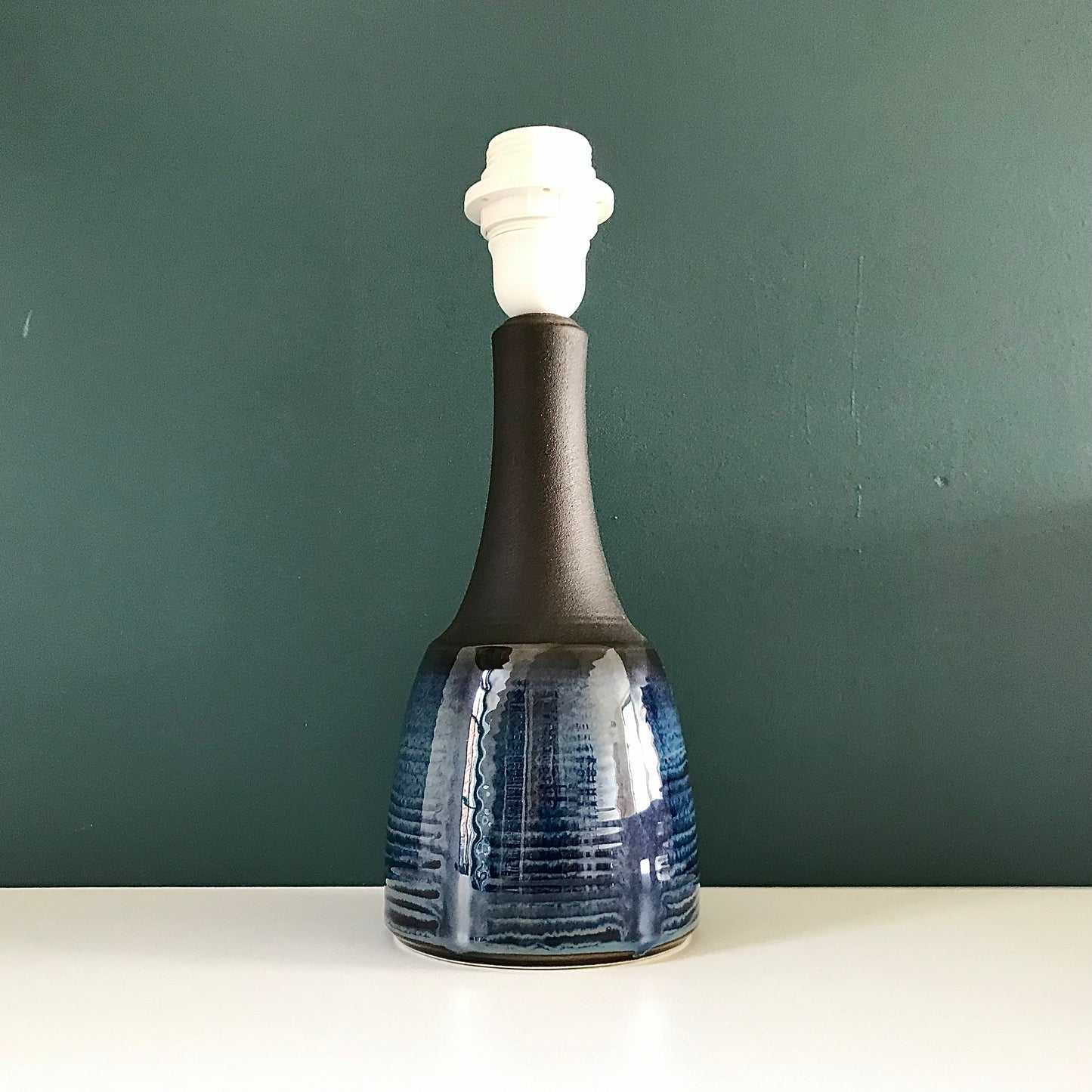 Soholm Pottery Blue Danish Table Lamp Vintage 1960s Retro 1040
