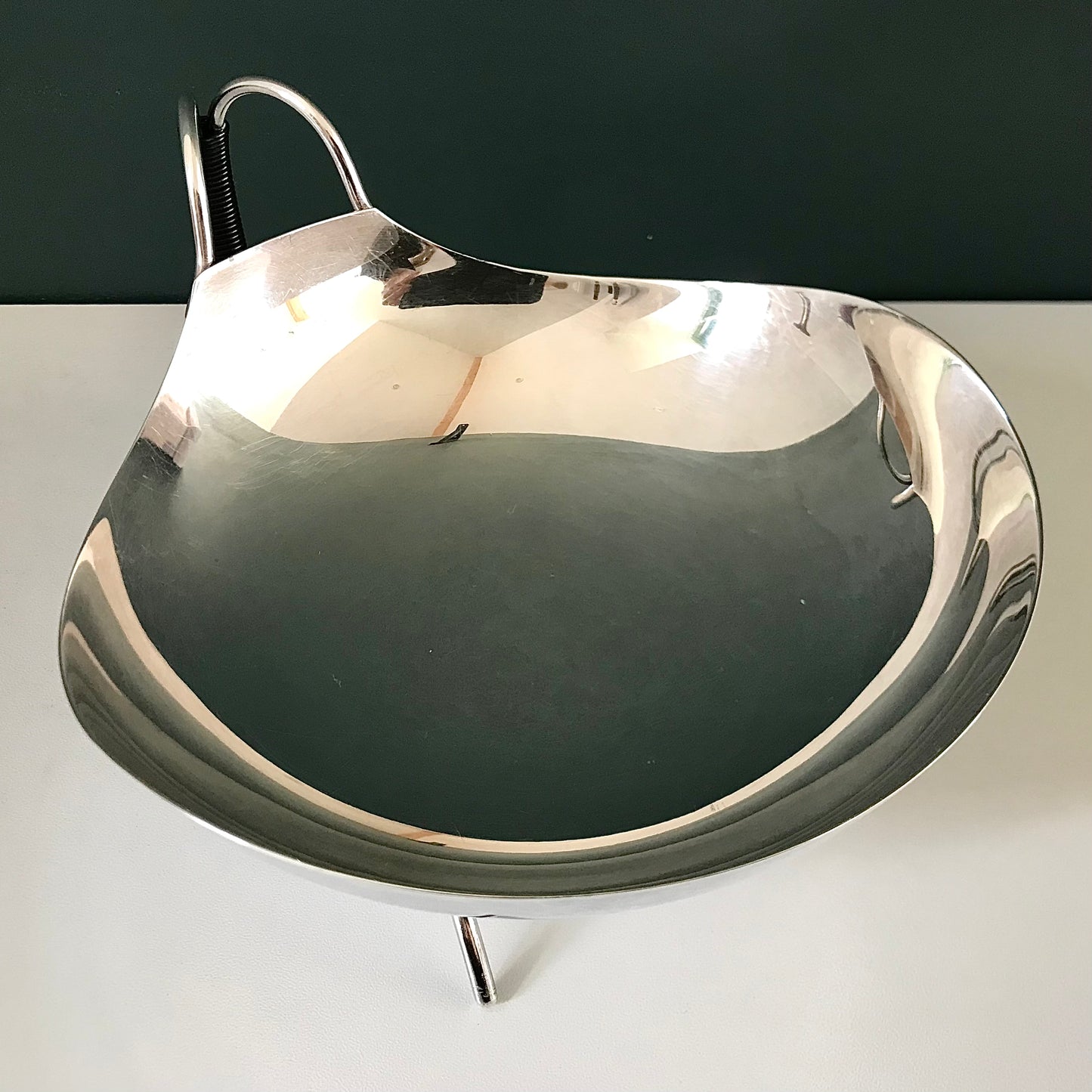 Vintage Deco Style Danish Silver Rattan Dish