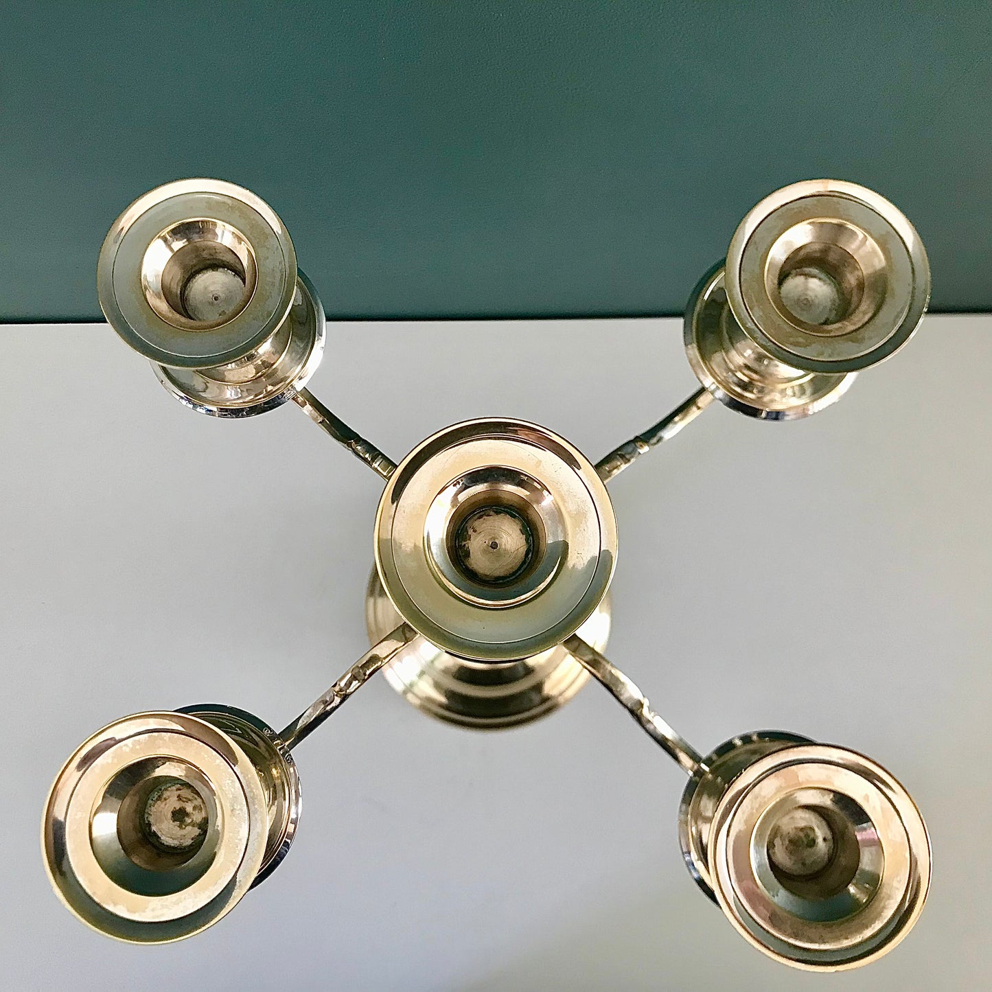 Vintage Danish Silver Candle Stick Candleabra Modernist 1950s 1960s
