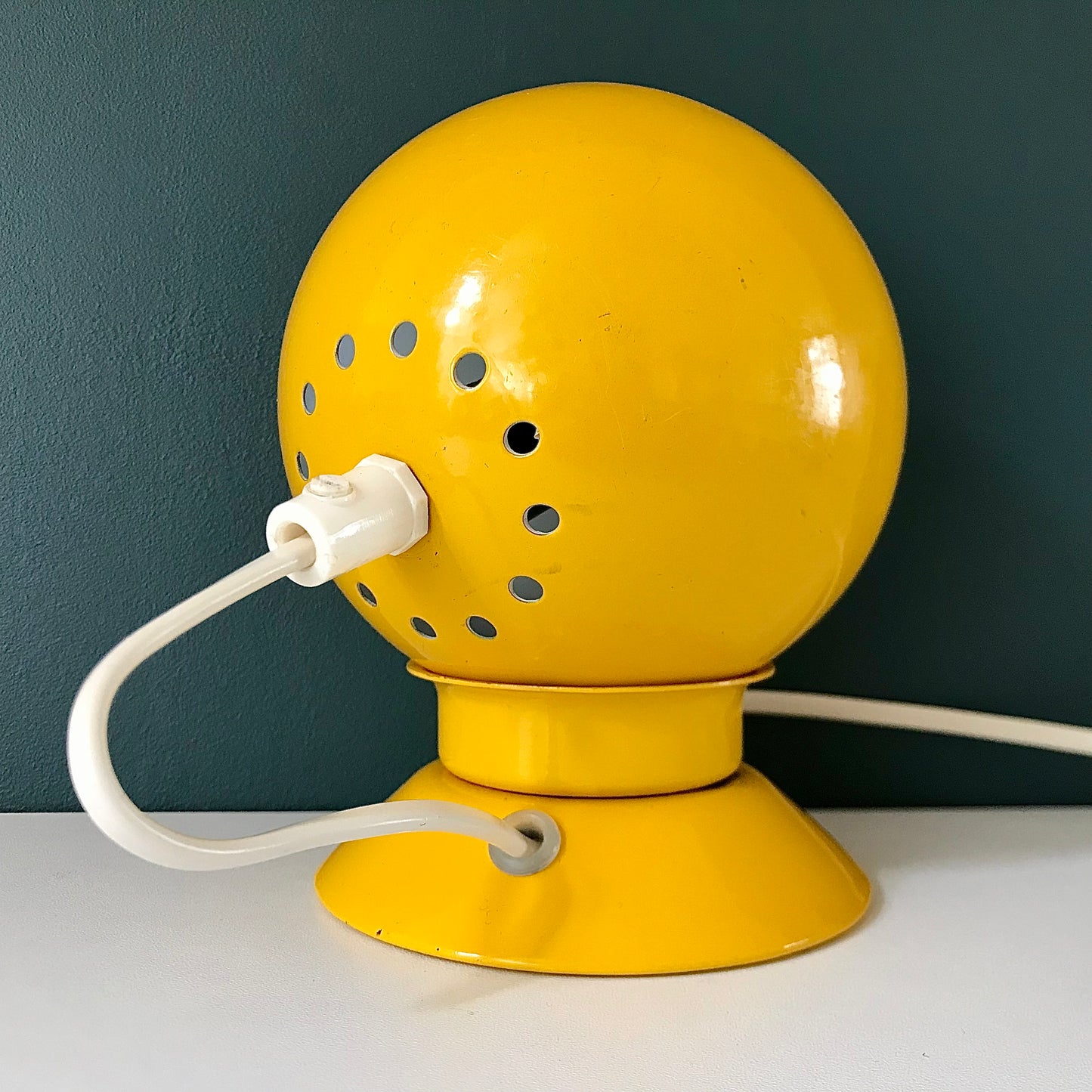 Danish Frandsen Yellow Ball Table Lamp 1970s Retro Light Atomic Era