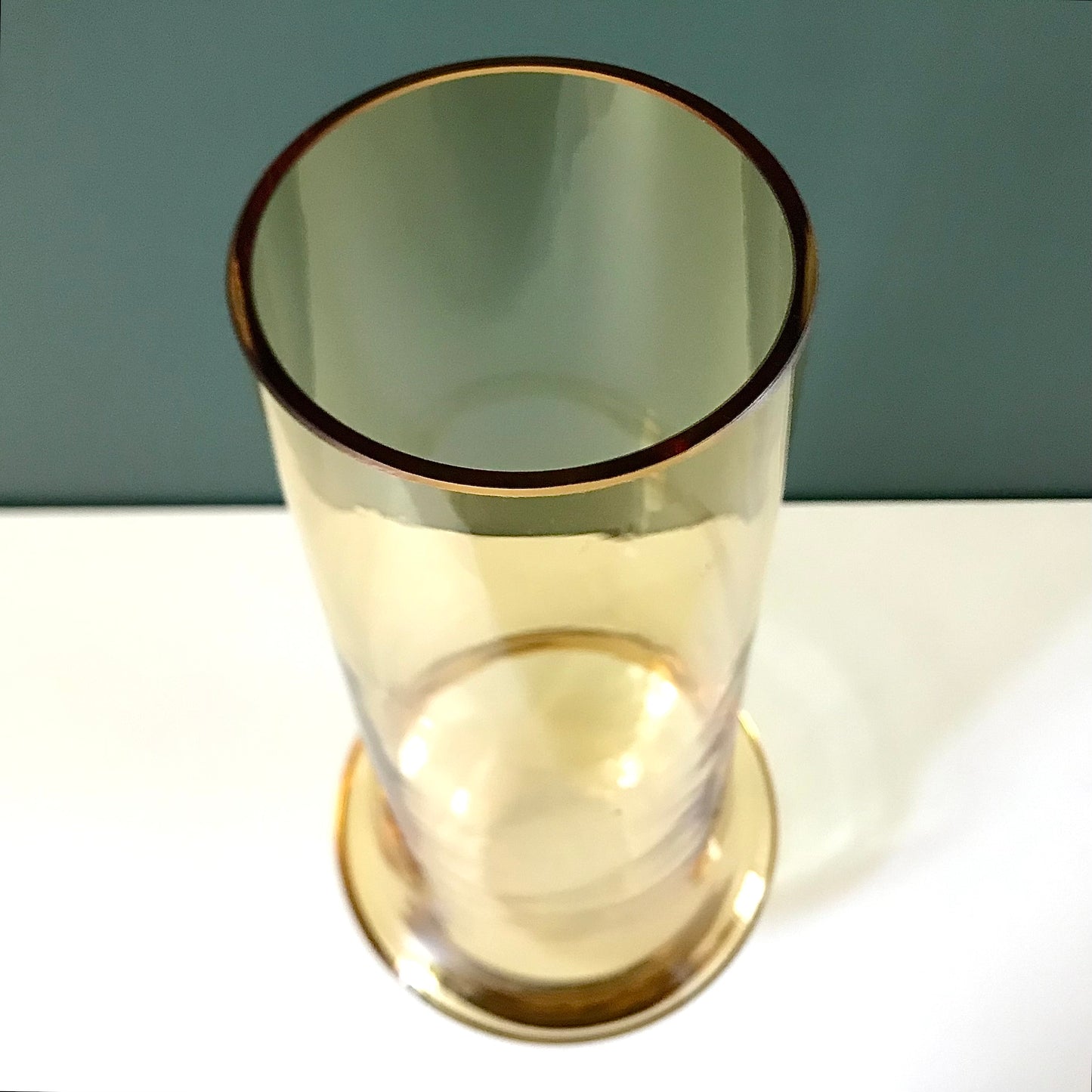 Large Riihimaki Amber Yellow Glass Vase Tamara Aladin 1970s Scandinavian 1378