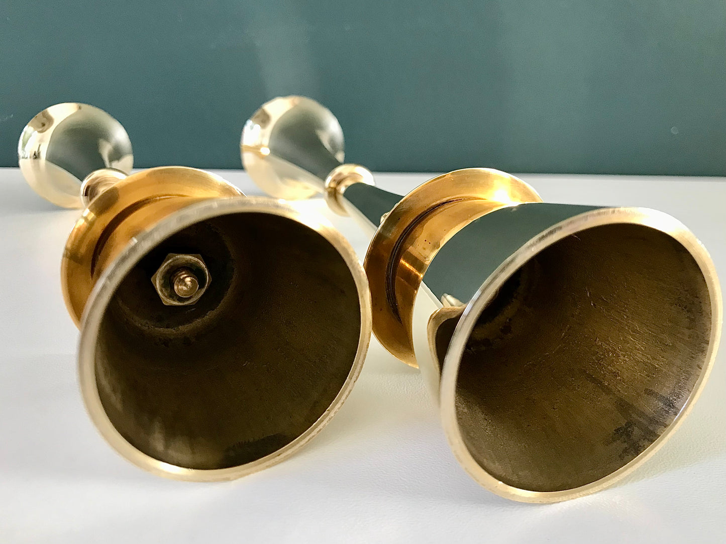 Vintage Danish Brass Candle Sticks Holder Quistgaard Retro 1950s 1960s Scandinavian