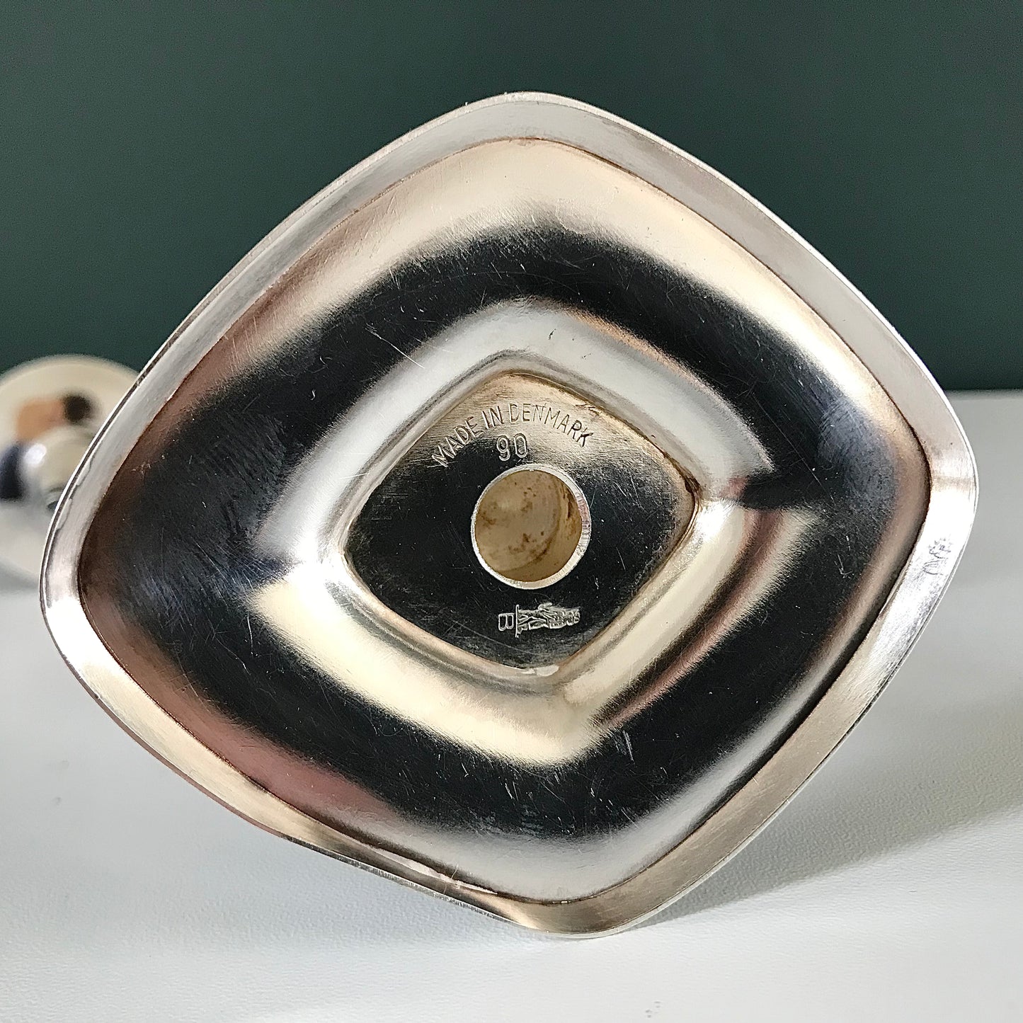 Vintage Danish Silver Candle Holder Candleabra Modernist 1950s 1960s Berg