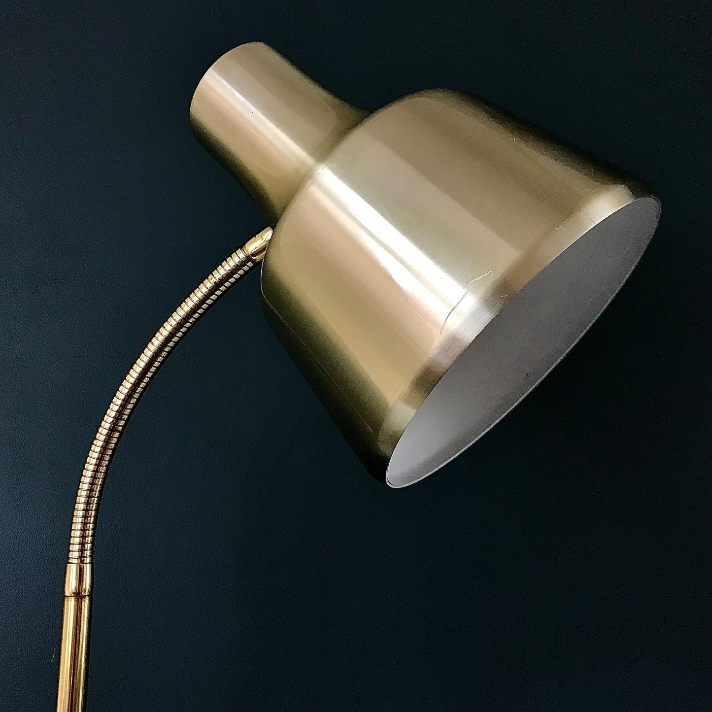 Vintage Danish Brass Desk Office Lamp Retro Gold Design 1960s 1970s