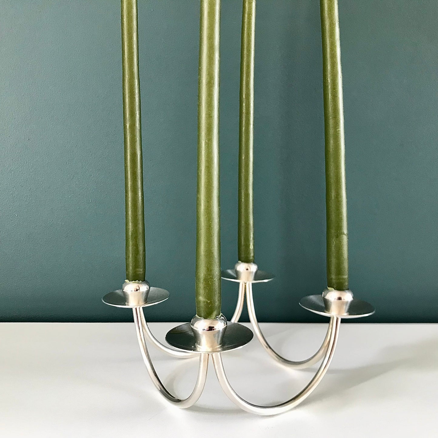 Vintage Danish Silver Candle Holder Candleabra Modernist 1950s 1960s Berg