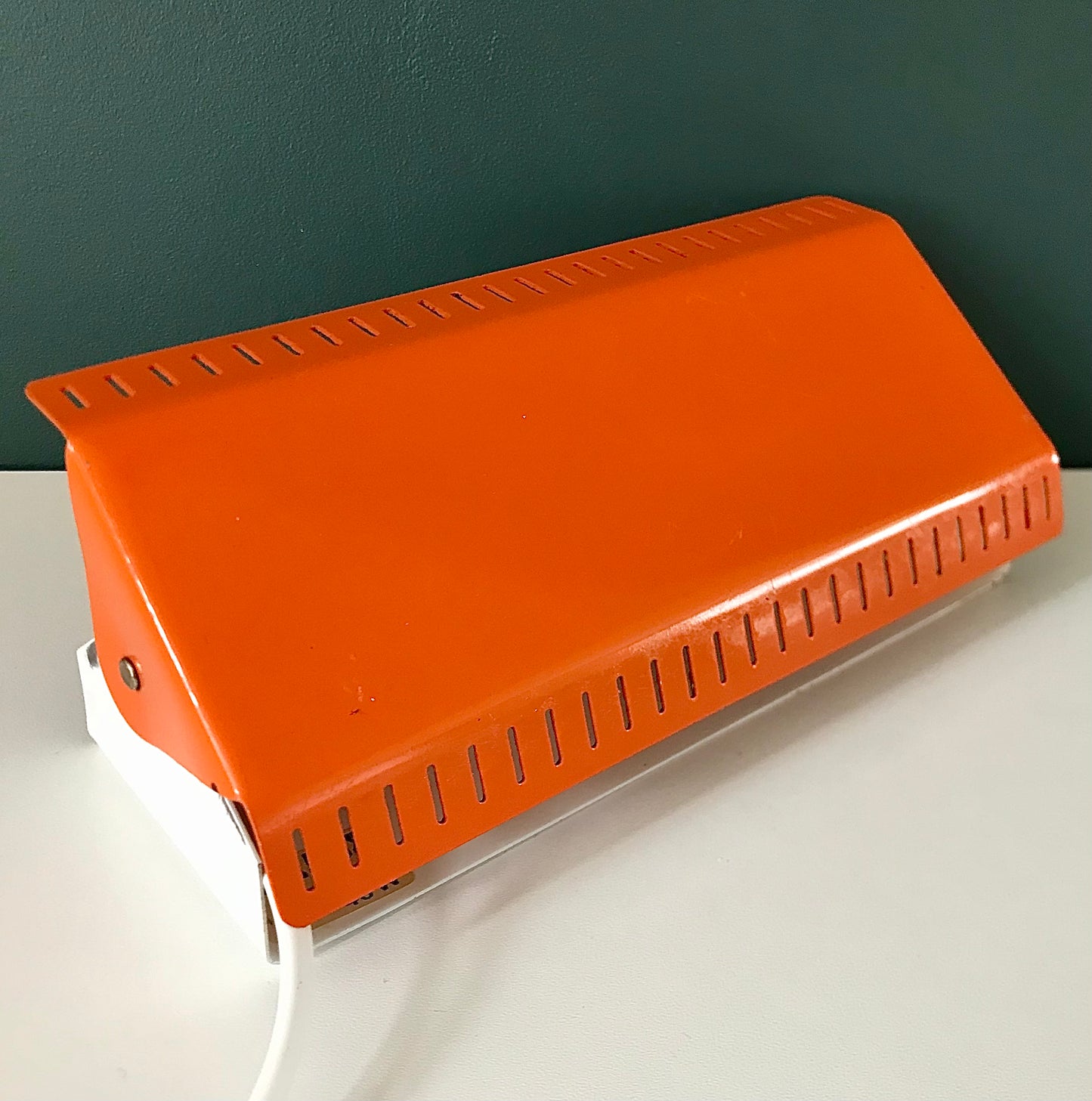 Danish Orange Wall Lamp Sconce Retro 1970s 1980s Scandinavian Light Industrial Style