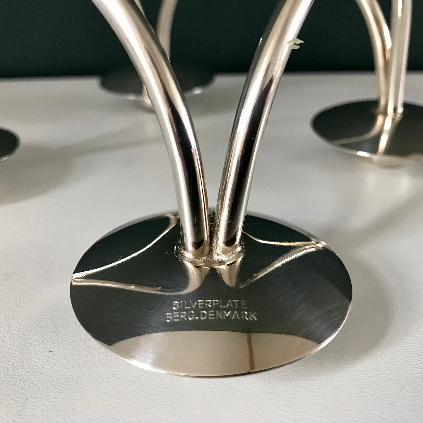Vintage Danish Silver Candle Holder Candleabra Modernist 1950s 1960s Berg