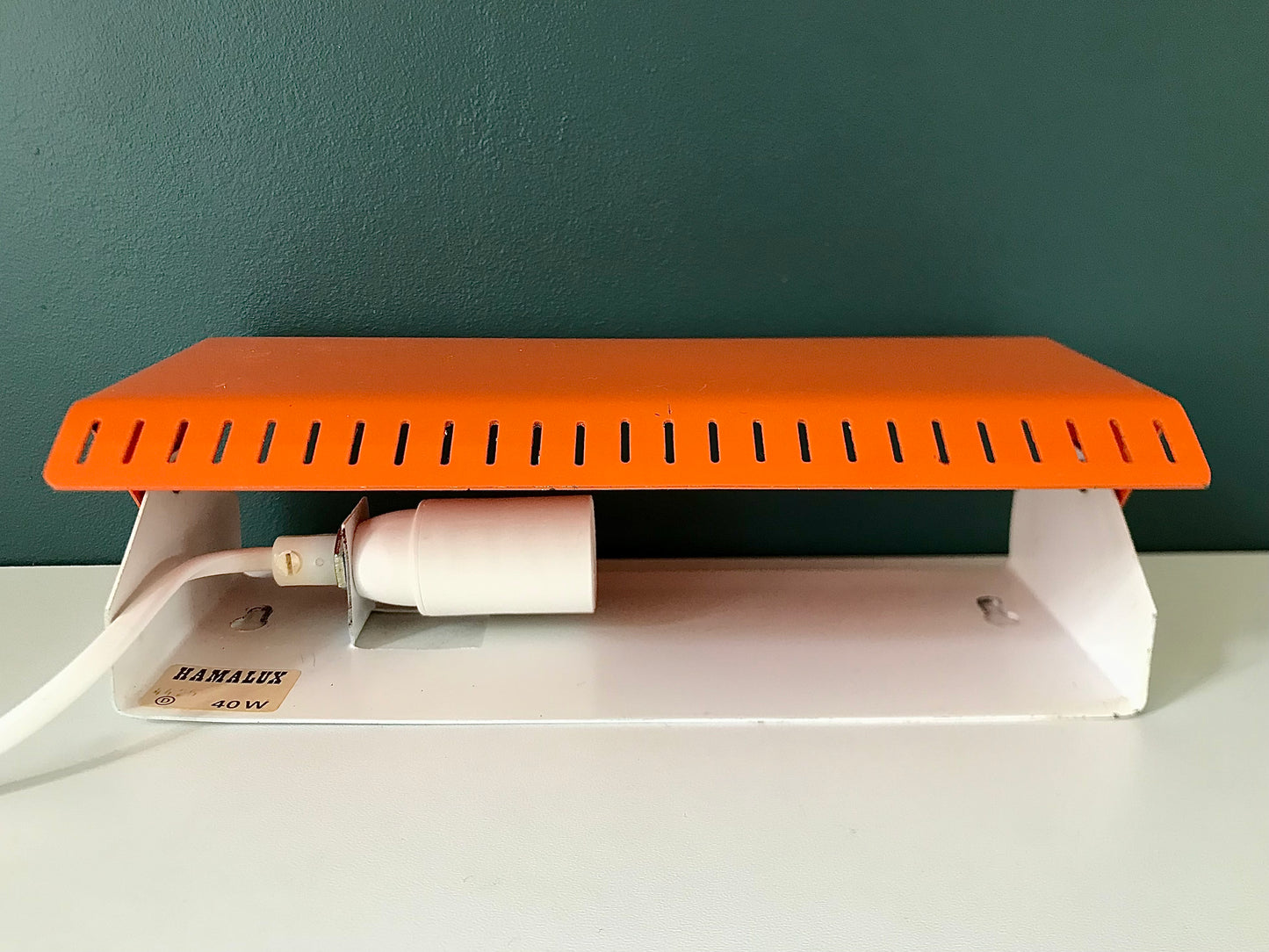 Danish Orange Wall Lamp Sconce Retro 1970s 1980s Scandinavian Light Industrial Style