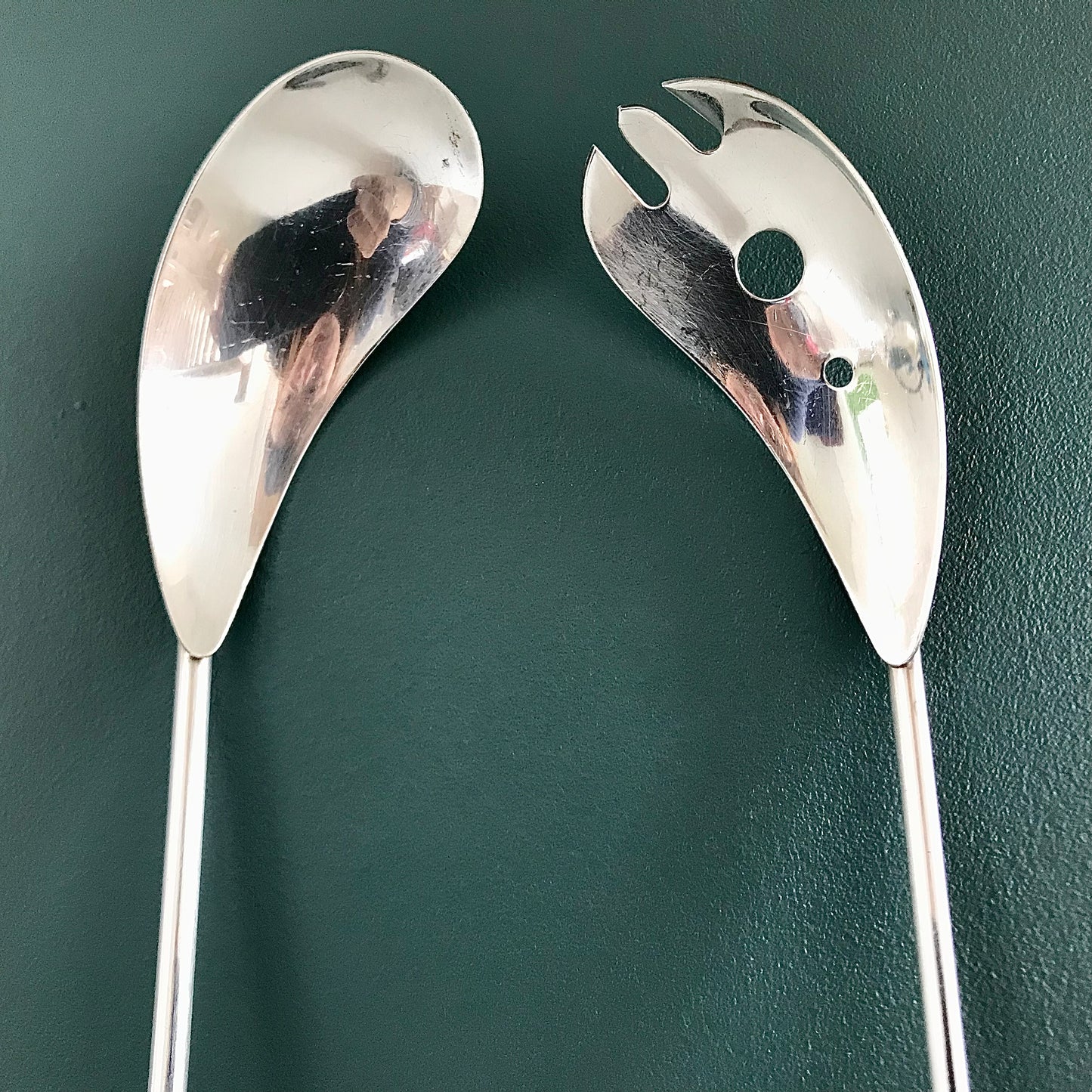 Danish Silver Teak Wood Serving Utensils Scandinavian Design Scandi Style Vintage Gifts Present