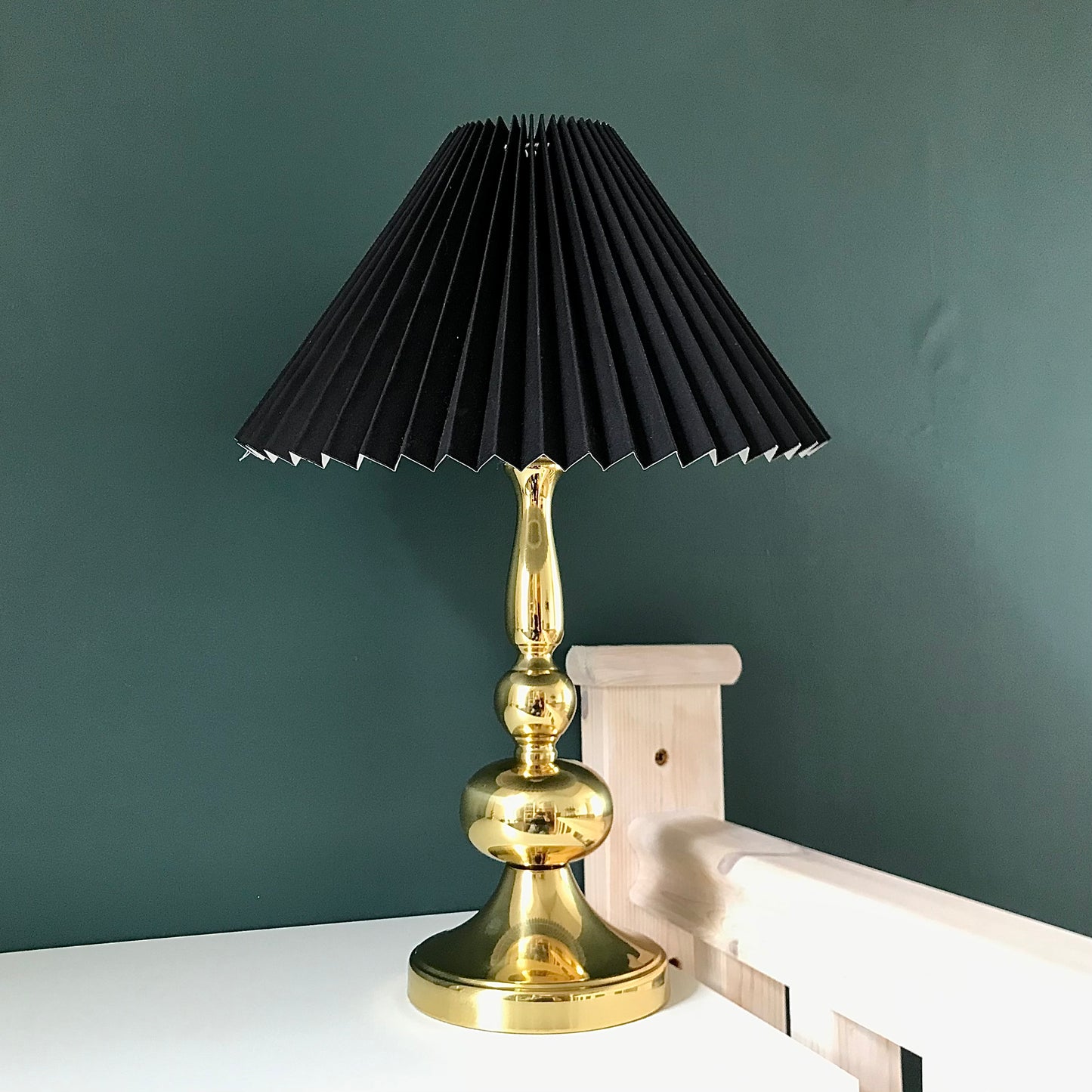 Vintage Danish Brass Frandsen Hooped Table Lamp Retro 1980s Medium
