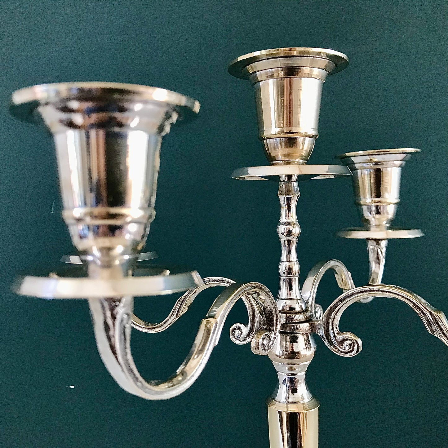 Vintage Danish Silver Candle Stick Candleabra Modernist 1950s 1960s